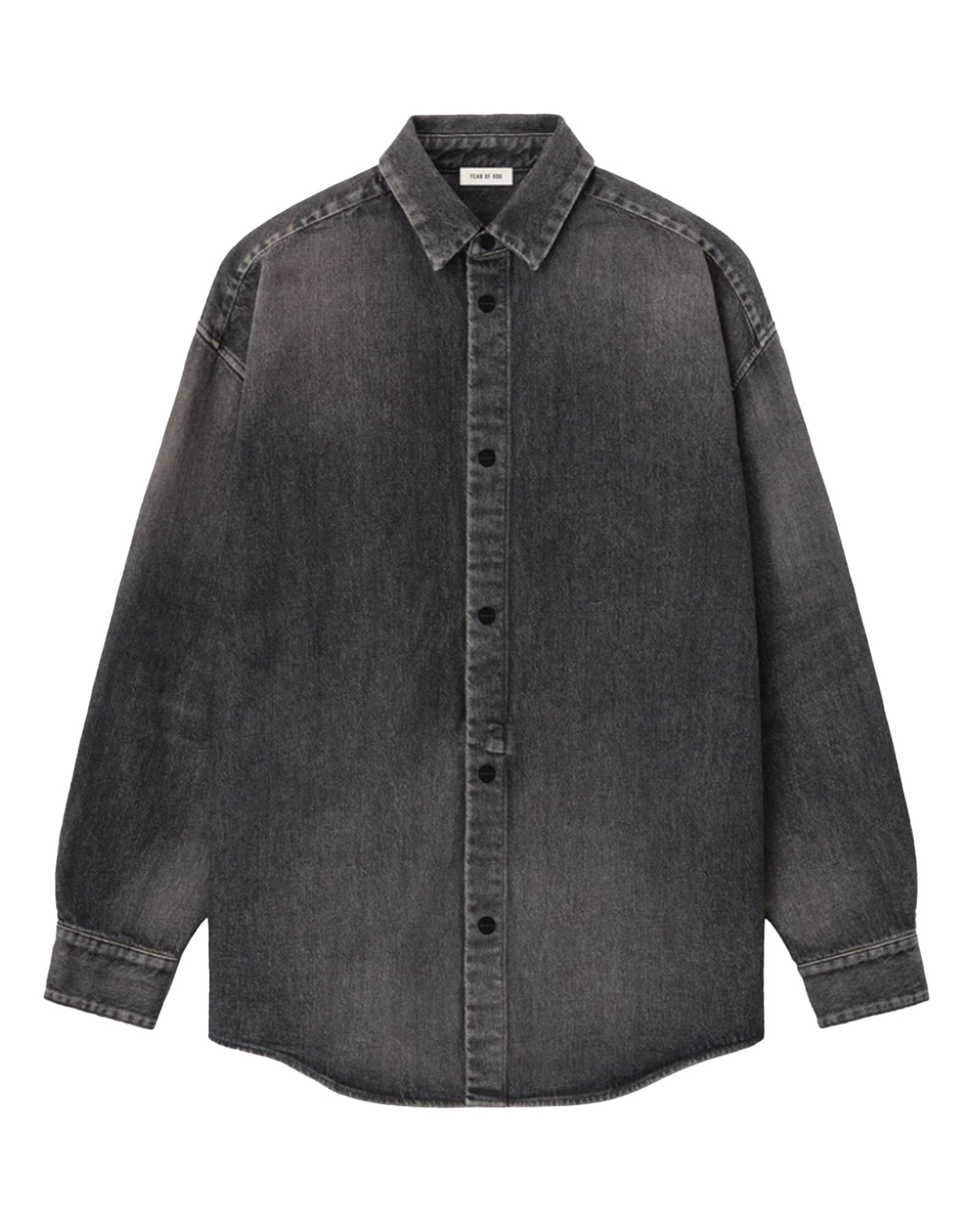 FEAR OF GOD・フィア オブ ゴット - シャツ SNAP FRONT DENIM OVERSHIRT / BLACK