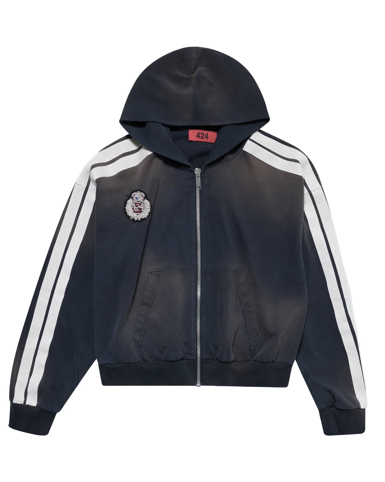 ACADEMY ZIP UP HOODIE / VINTAGE BLACK