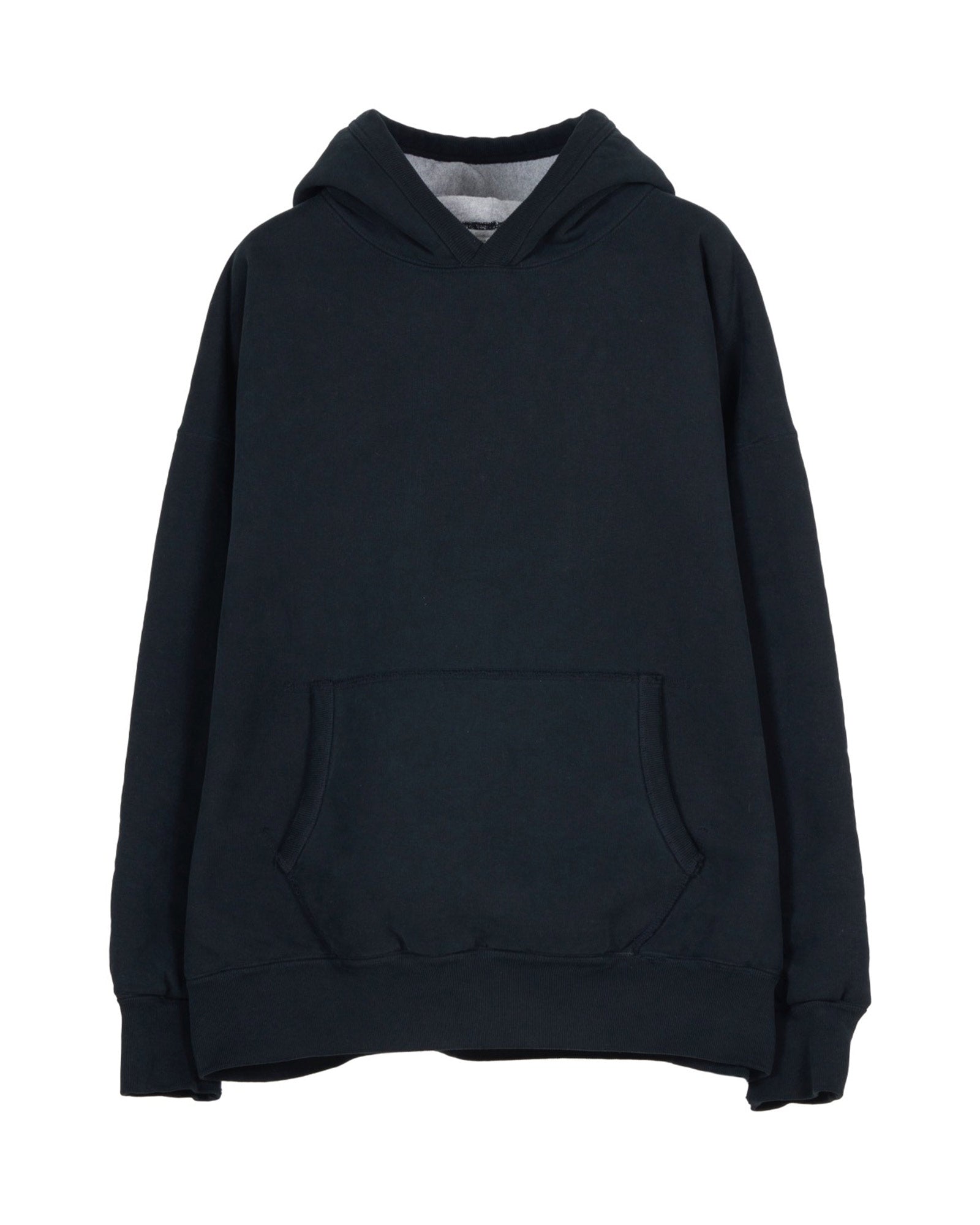 SWEAT HOODED W-FACE WASH / BLACK