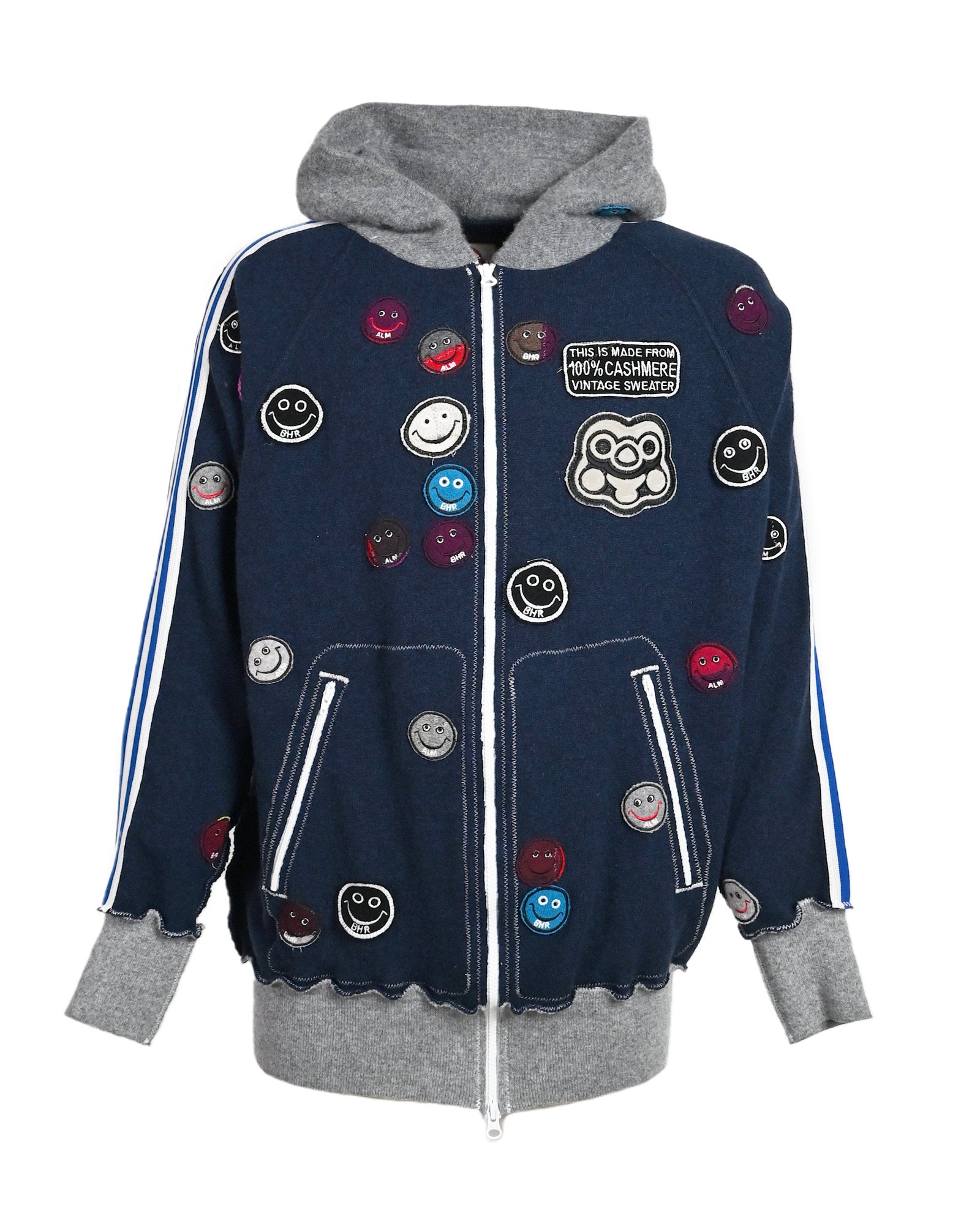 ALM RECYCLE CASHMERE ZIPUP HOODIE / NAVY