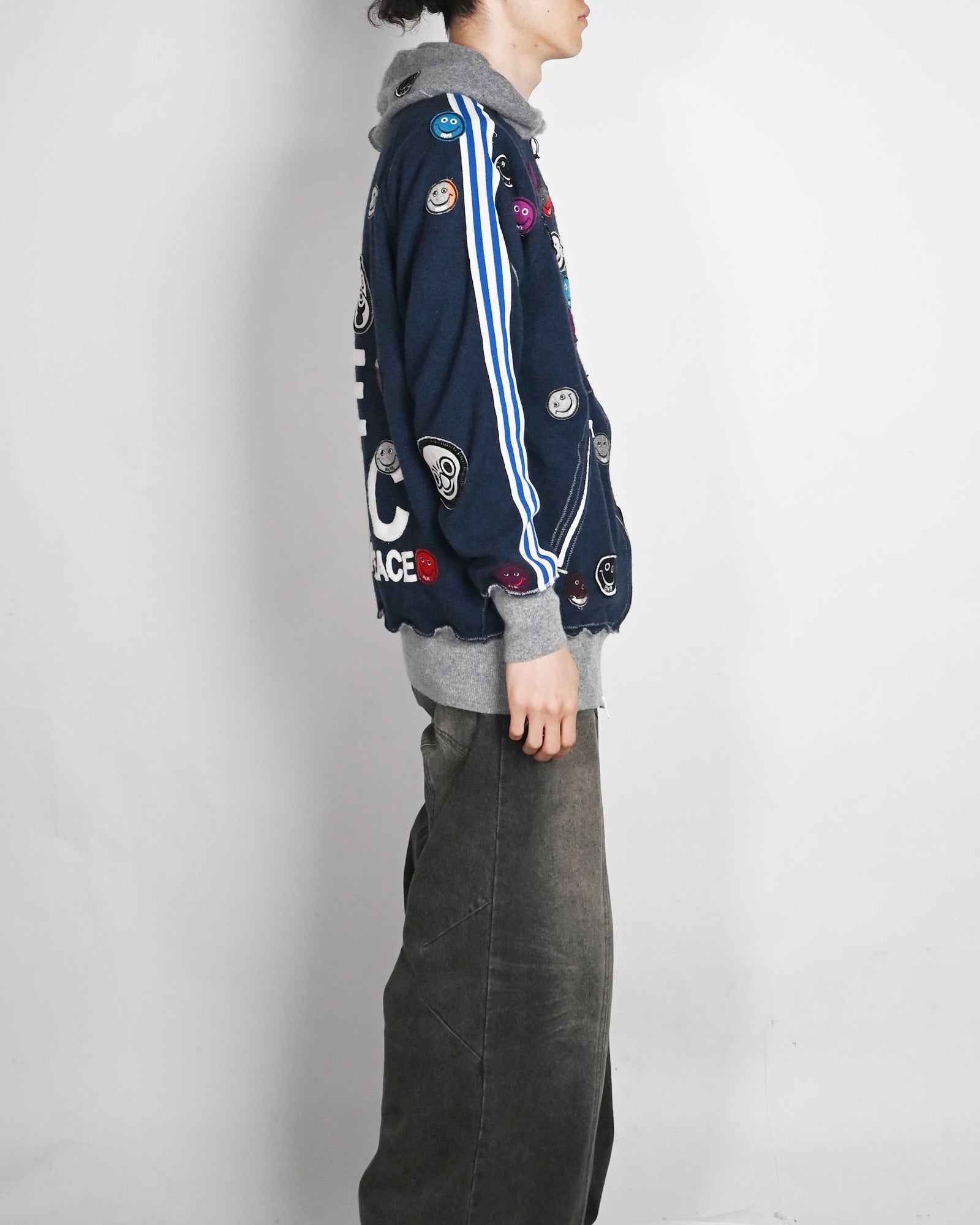 A LOVE MOVEMENT・ア・ラブ・ムーブメント - パーカー・フーディ ALM RECYCLE CASHMERE ZIPUP HOODIE / NAVY