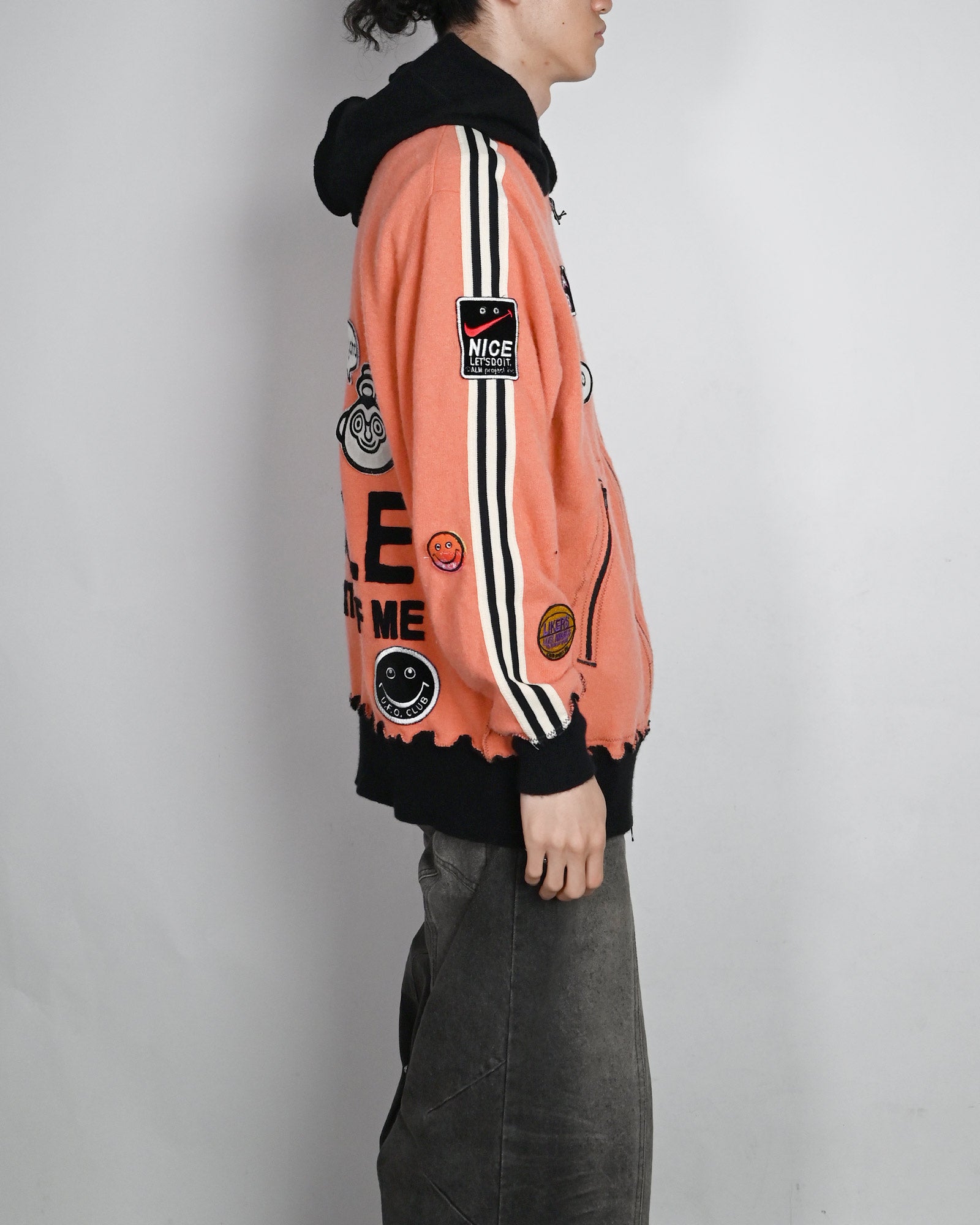 A LOVE MOVEMENT・ア・ラブ・ムーブメント - パーカー・フーディ ALM RECYCLE CASHMERE ZIPUP HOODIE / ORANGE