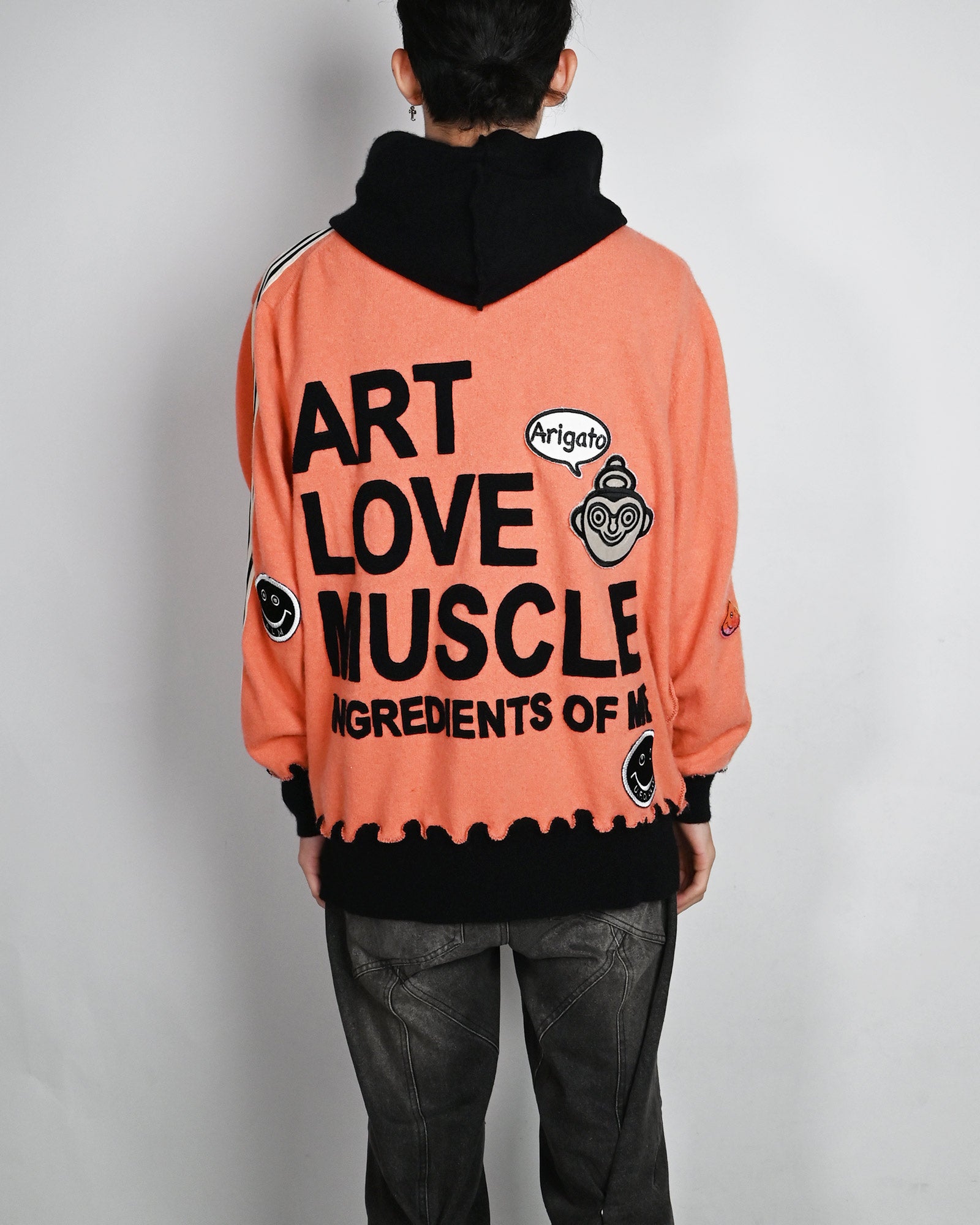 A LOVE MOVEMENT・ア・ラブ・ムーブメント - パーカー・フーディ ALM RECYCLE CASHMERE ZIPUP HOODIE / ORANGE