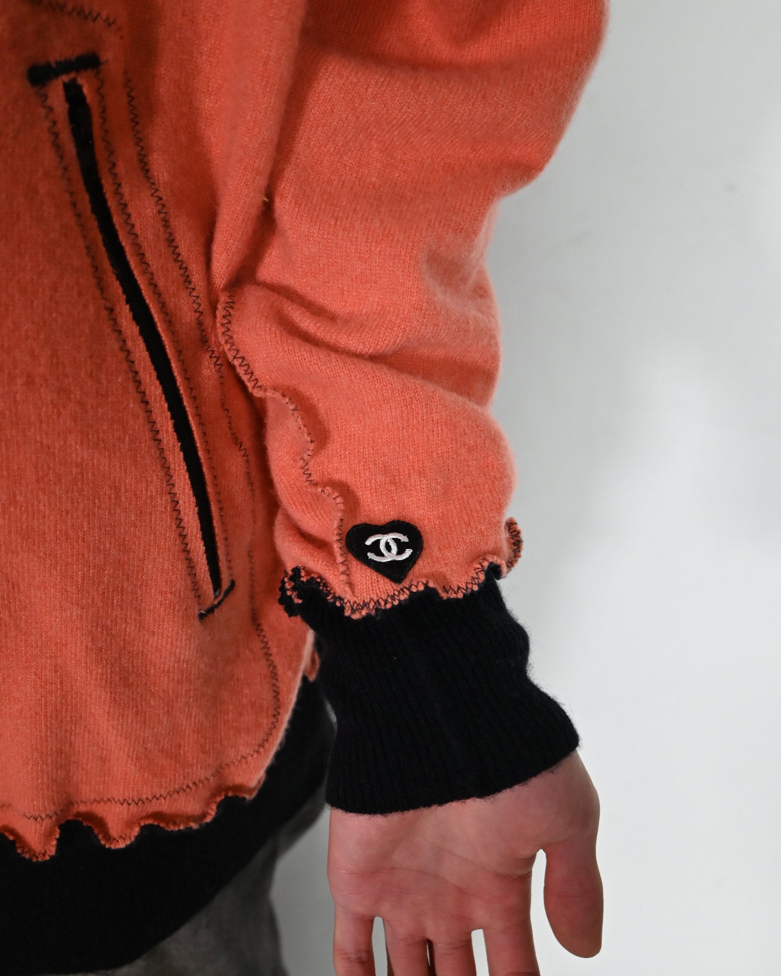 A LOVE MOVEMENT・ア・ラブ・ムーブメント - パーカー・フーディ ALM RECYCLE CASHMERE ZIPUP HOODIE / ORANGE