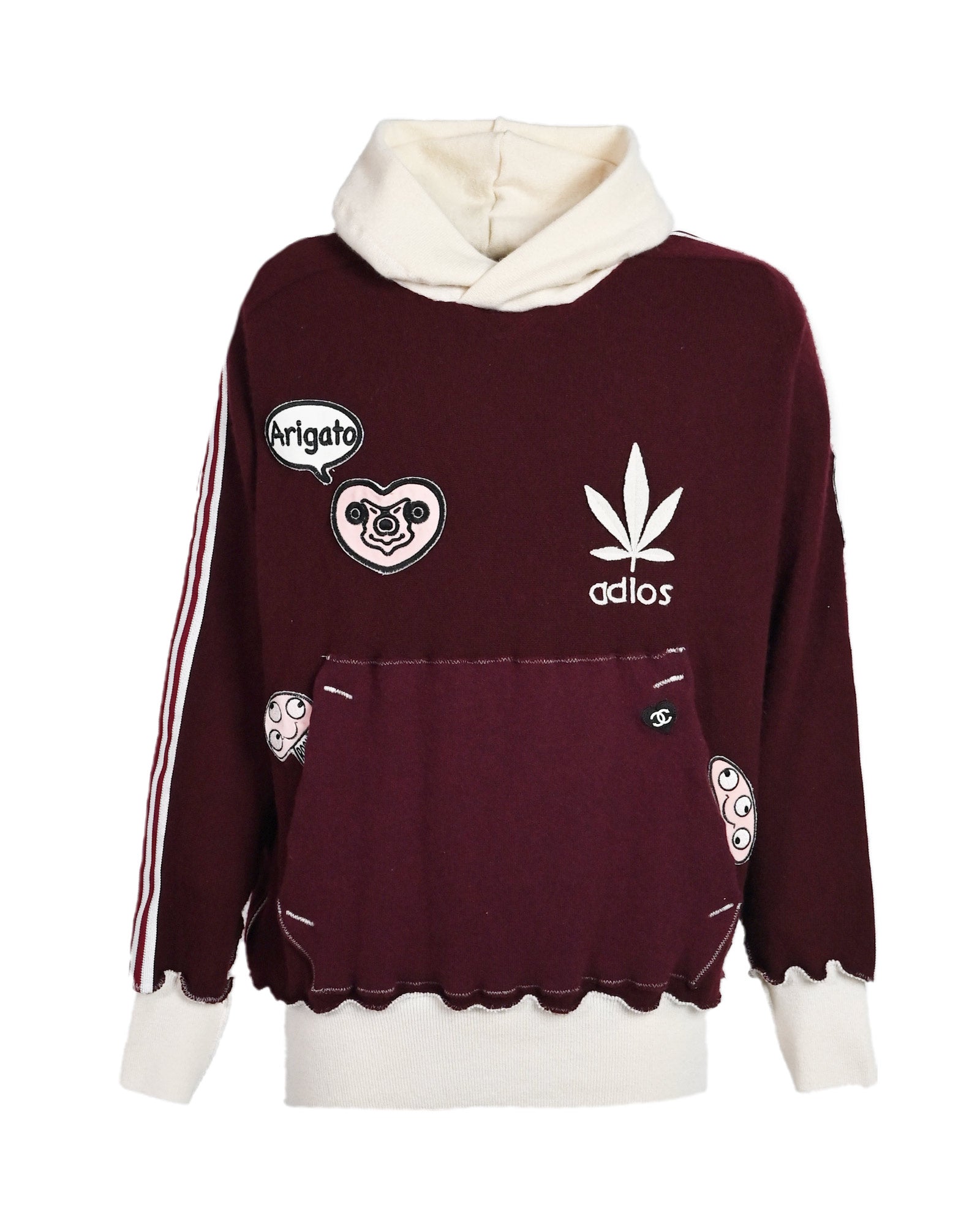 ALM RECYCLE CASHMERE HOODIE / BARGUNDY