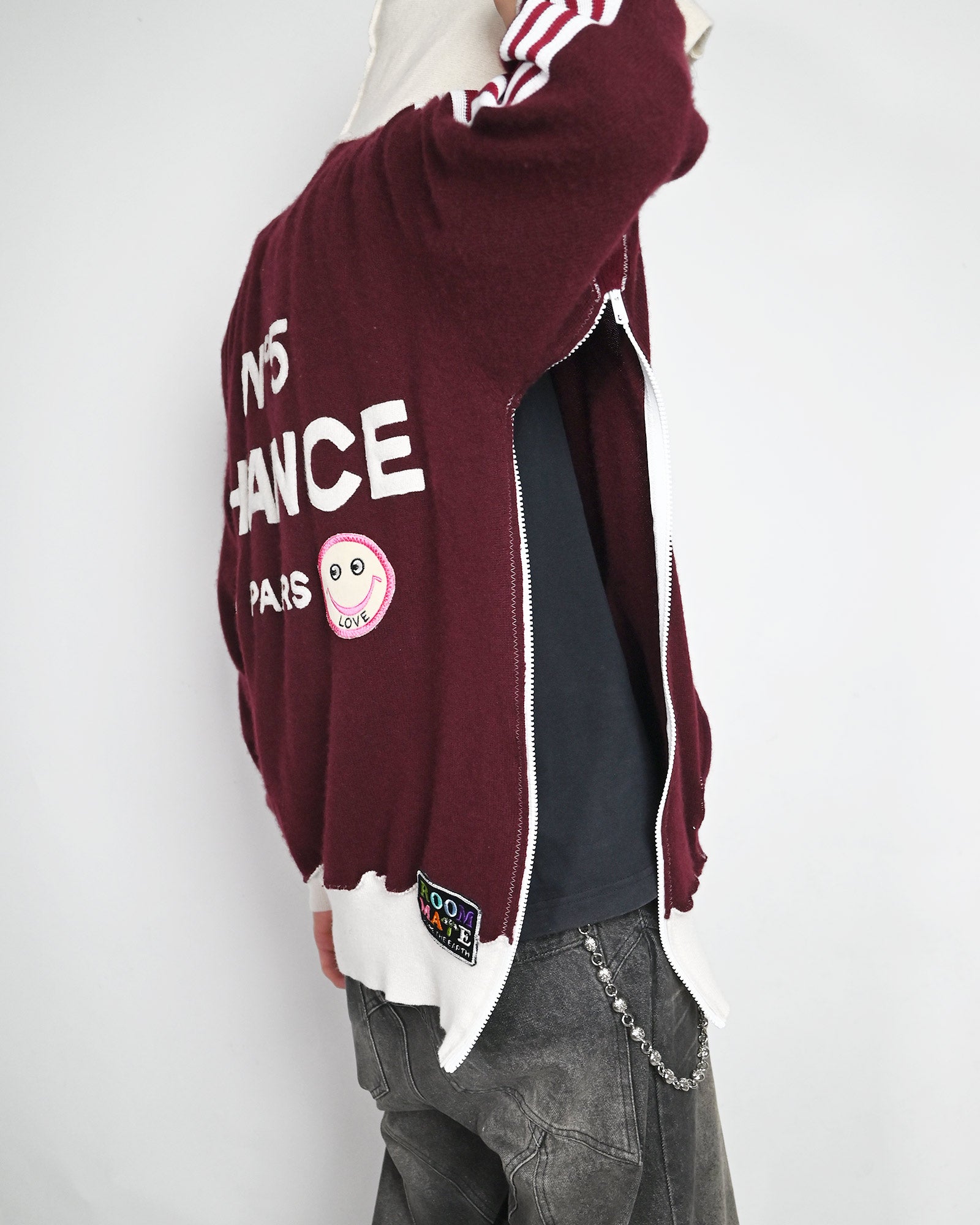 A LOVE MOVEMENT・ア・ラブ・ムーブメント - パーカー・フーディ ALM RECYCLE CASHMERE HOODIE / BARGUNDY