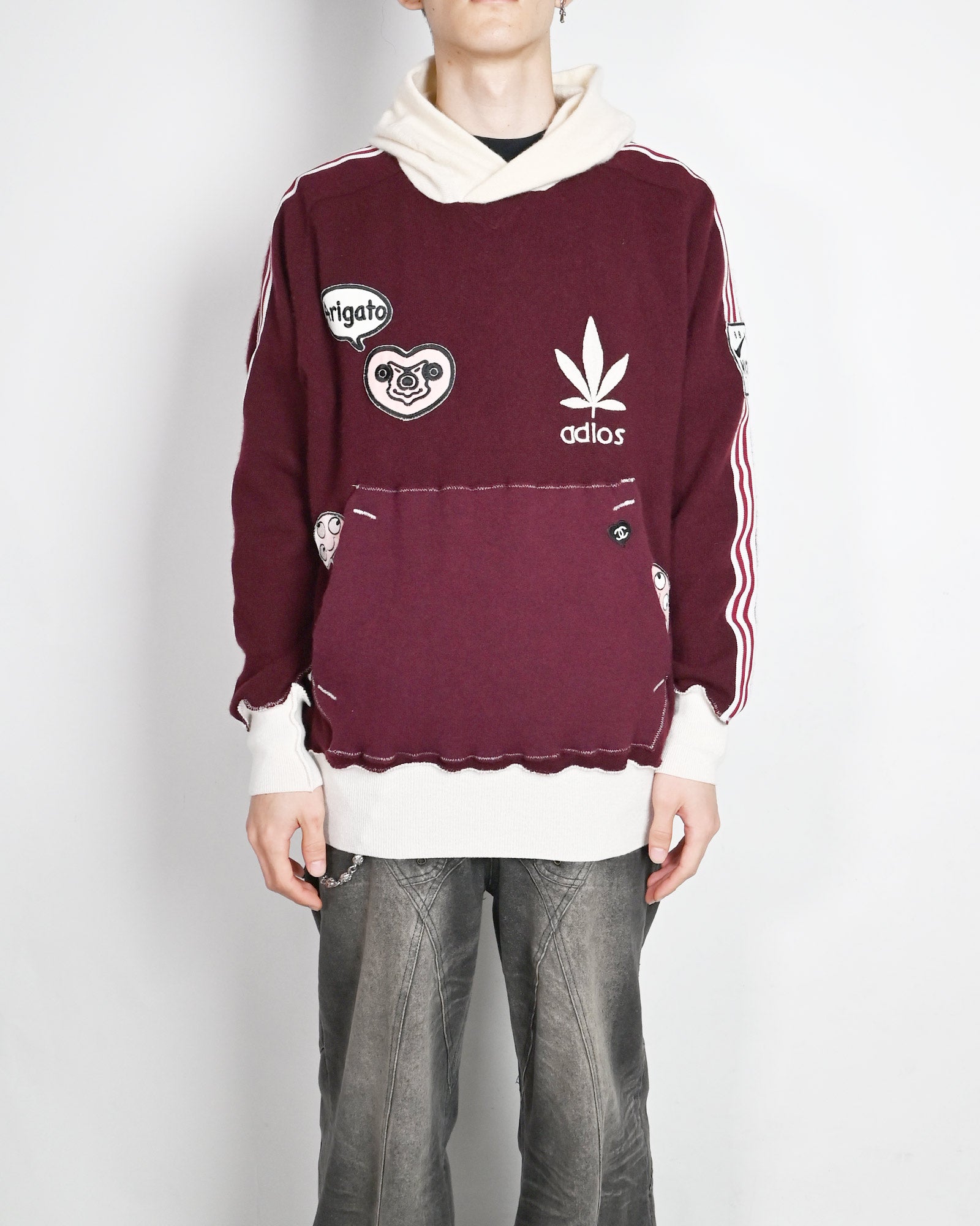 A LOVE MOVEMENT・ア・ラブ・ムーブメント - パーカー・フーディ ALM RECYCLE CASHMERE HOODIE / BARGUNDY