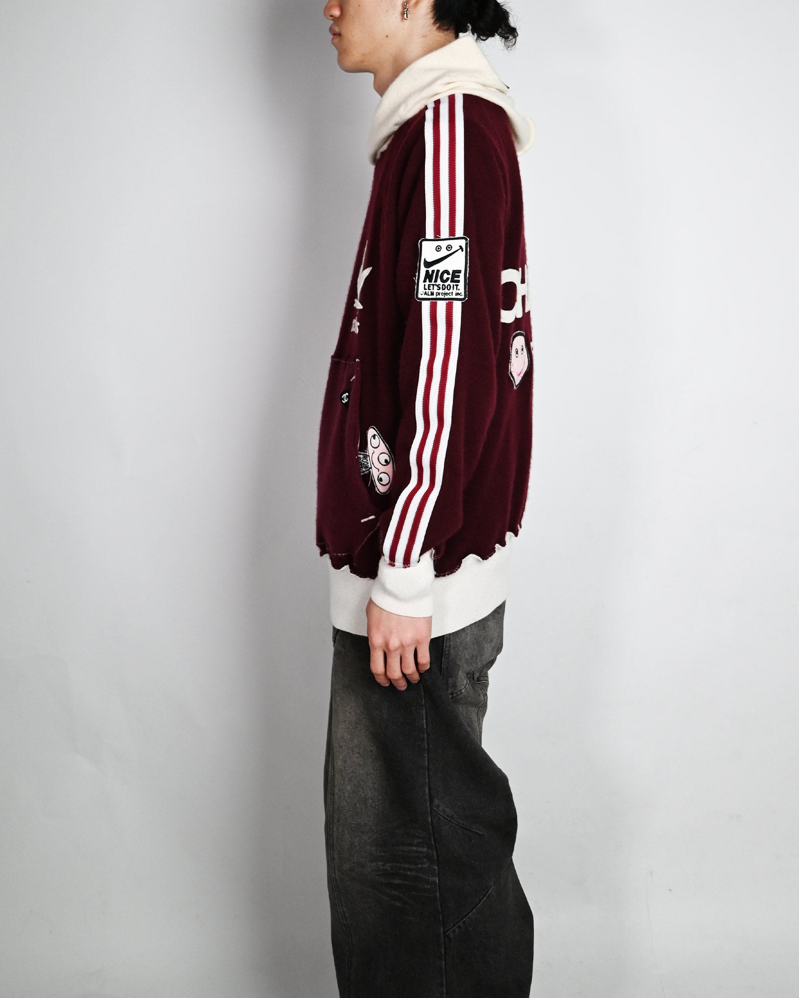 A LOVE MOVEMENT・ア・ラブ・ムーブメント - パーカー・フーディ ALM RECYCLE CASHMERE HOODIE / BARGUNDY