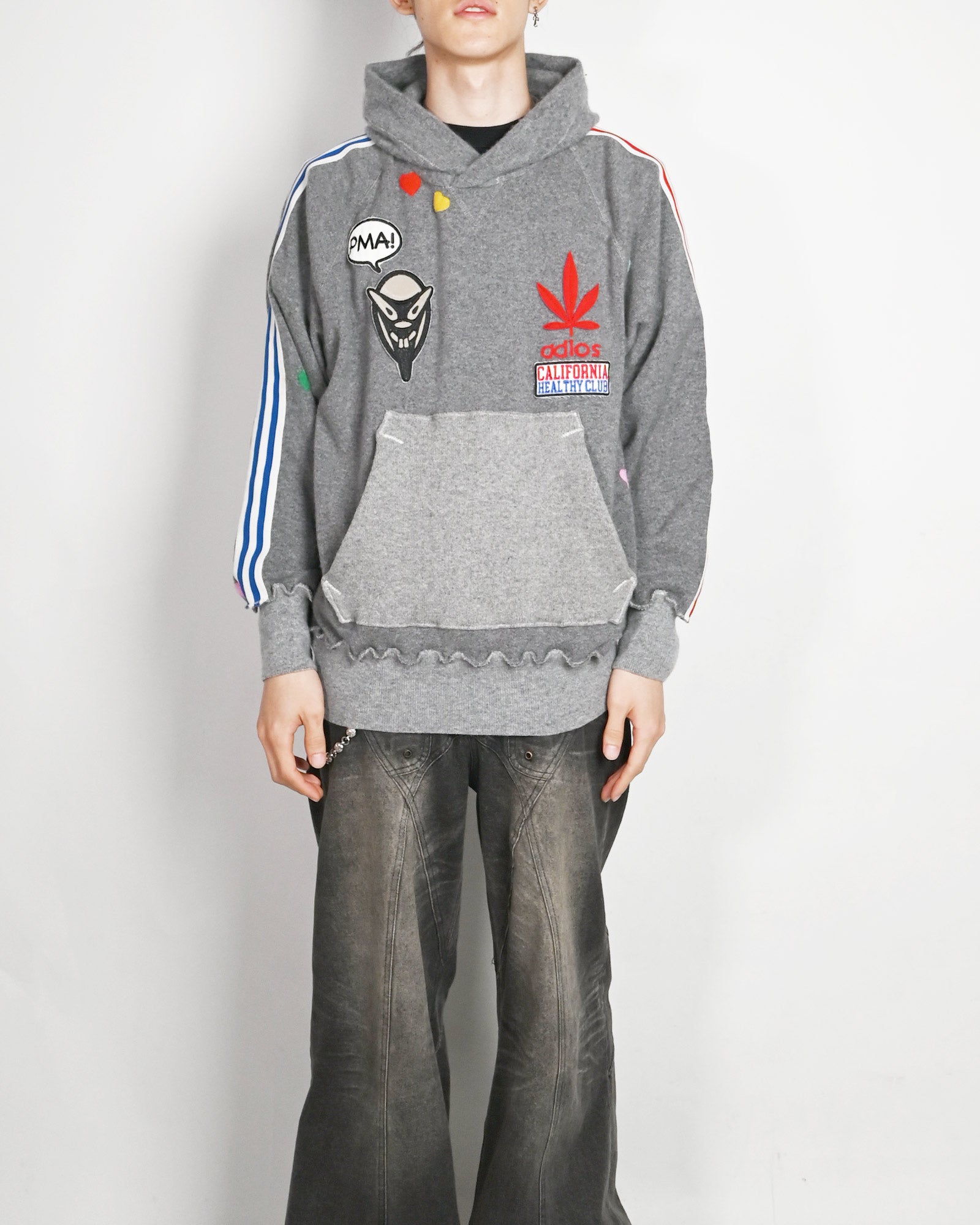 A LOVE MOVEMENT・ア・ラブ・ムーブメント - パーカー・フーディ ALM RECYCLE CASHMERE HOODIE / GREY