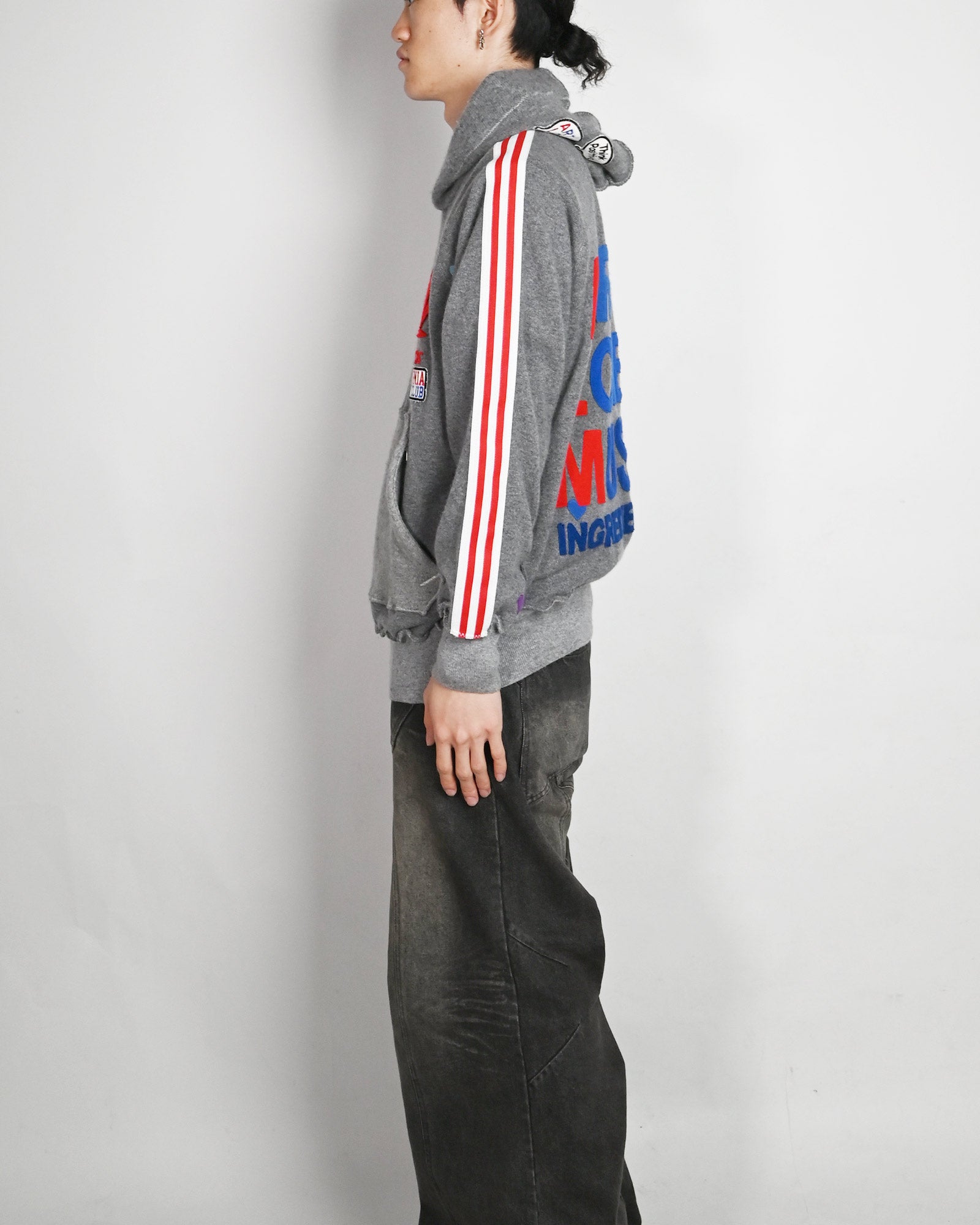 A LOVE MOVEMENT・ア・ラブ・ムーブメント - パーカー・フーディ ALM RECYCLE CASHMERE HOODIE / GREY