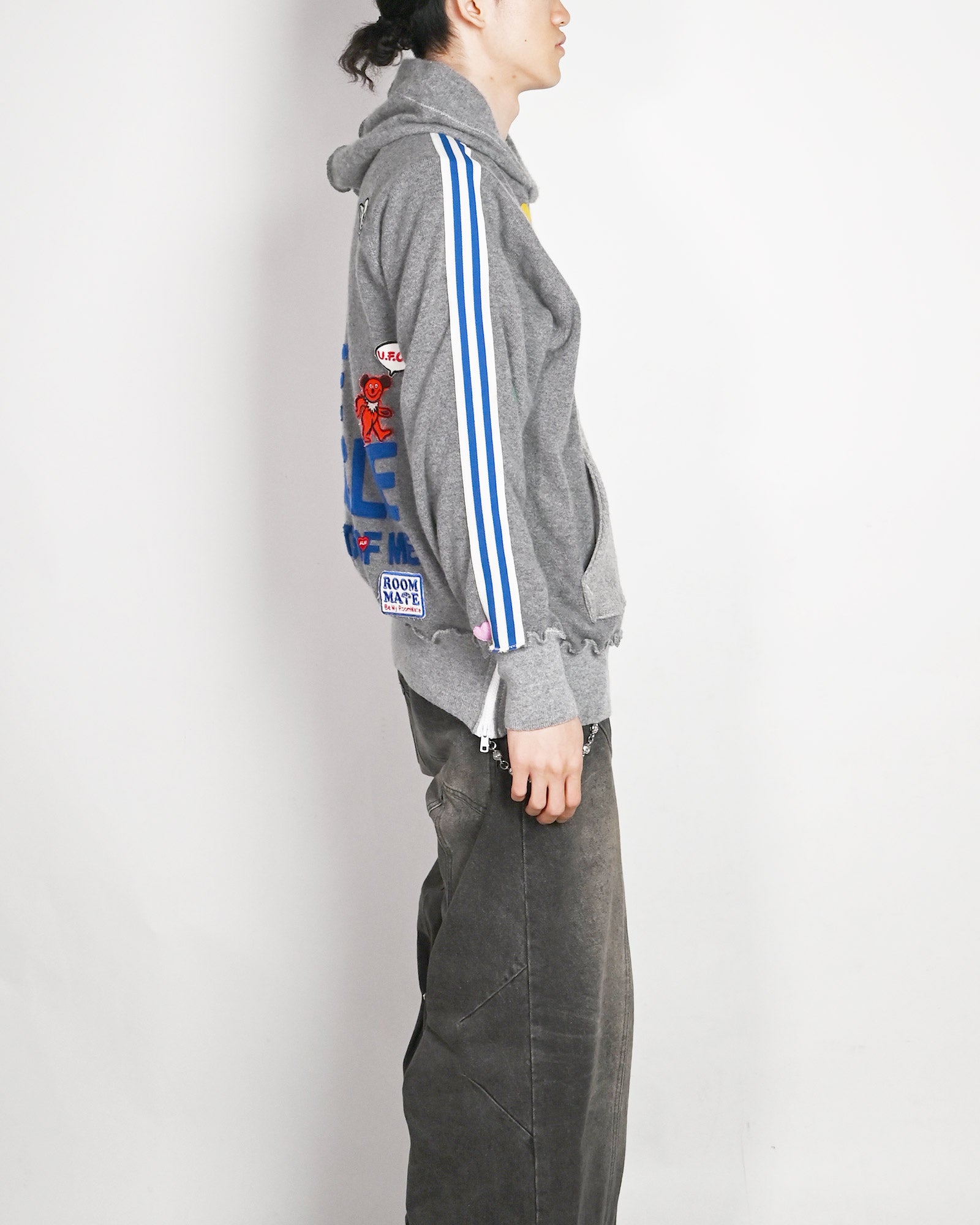 A LOVE MOVEMENT・ア・ラブ・ムーブメント - パーカー・フーディ ALM RECYCLE CASHMERE HOODIE / GREY