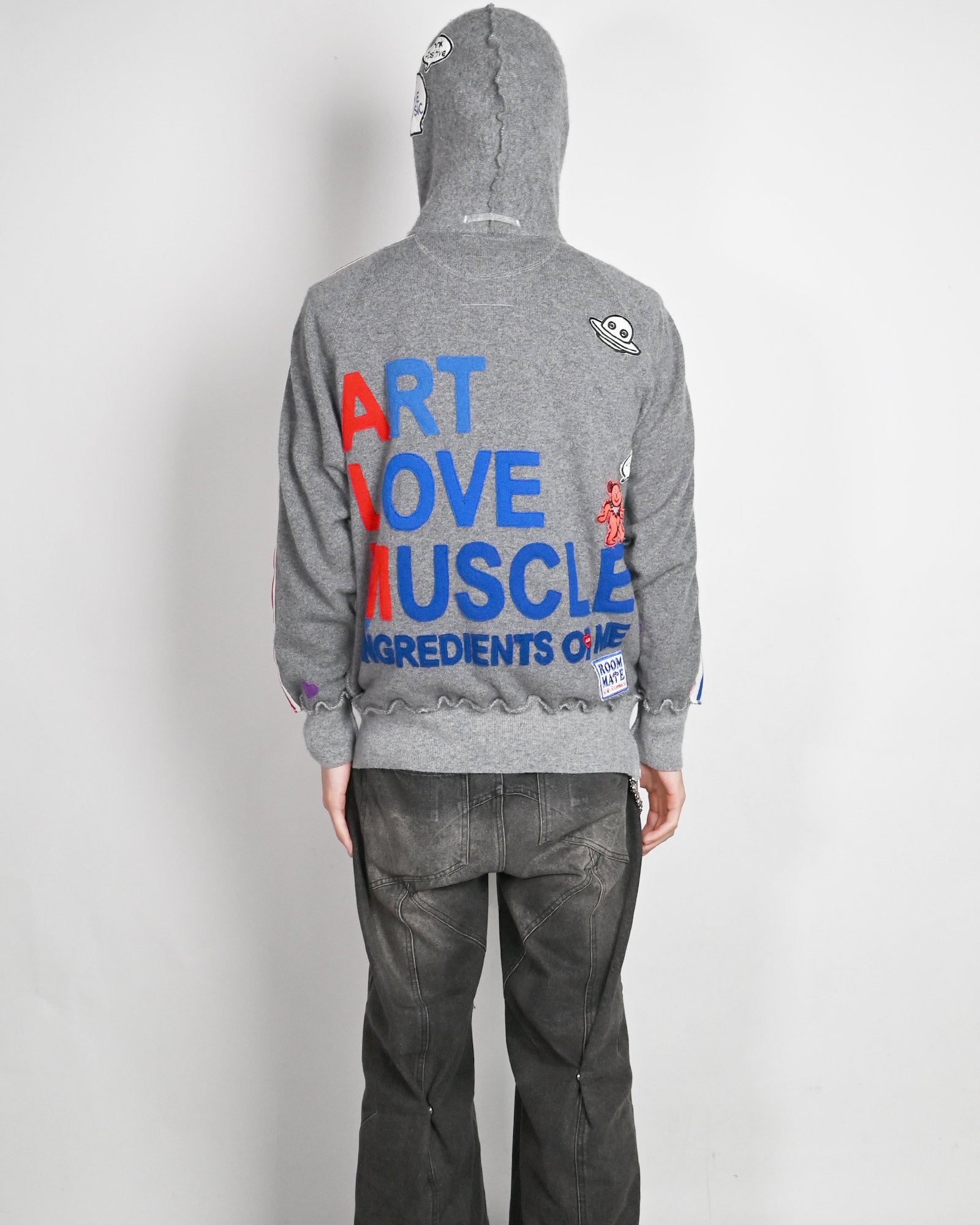 A LOVE MOVEMENT・ア・ラブ・ムーブメント - パーカー・フーディ ALM RECYCLE CASHMERE HOODIE / GREY