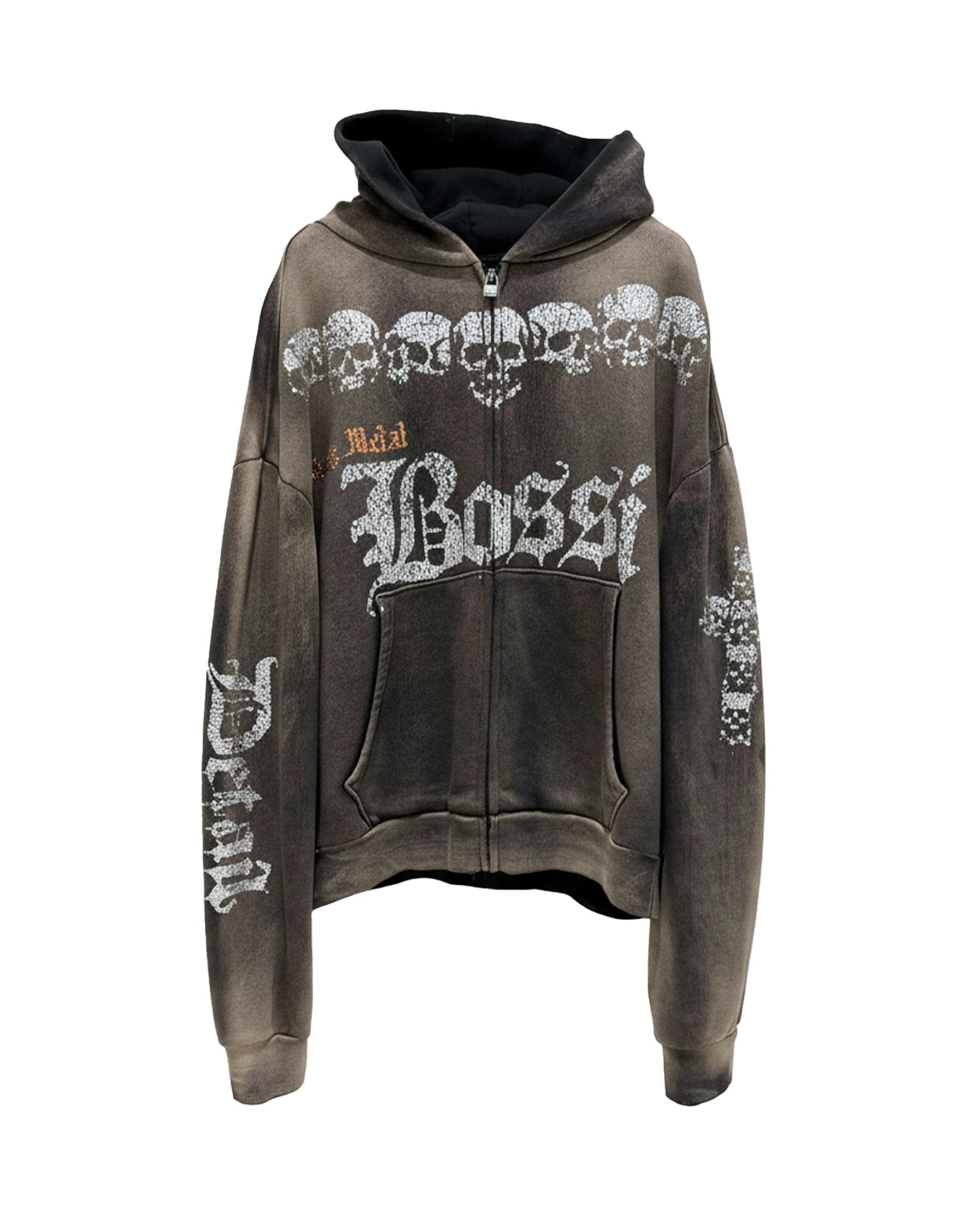 BOSSI SKULL ZIP HOODIE(Special) / GRAY