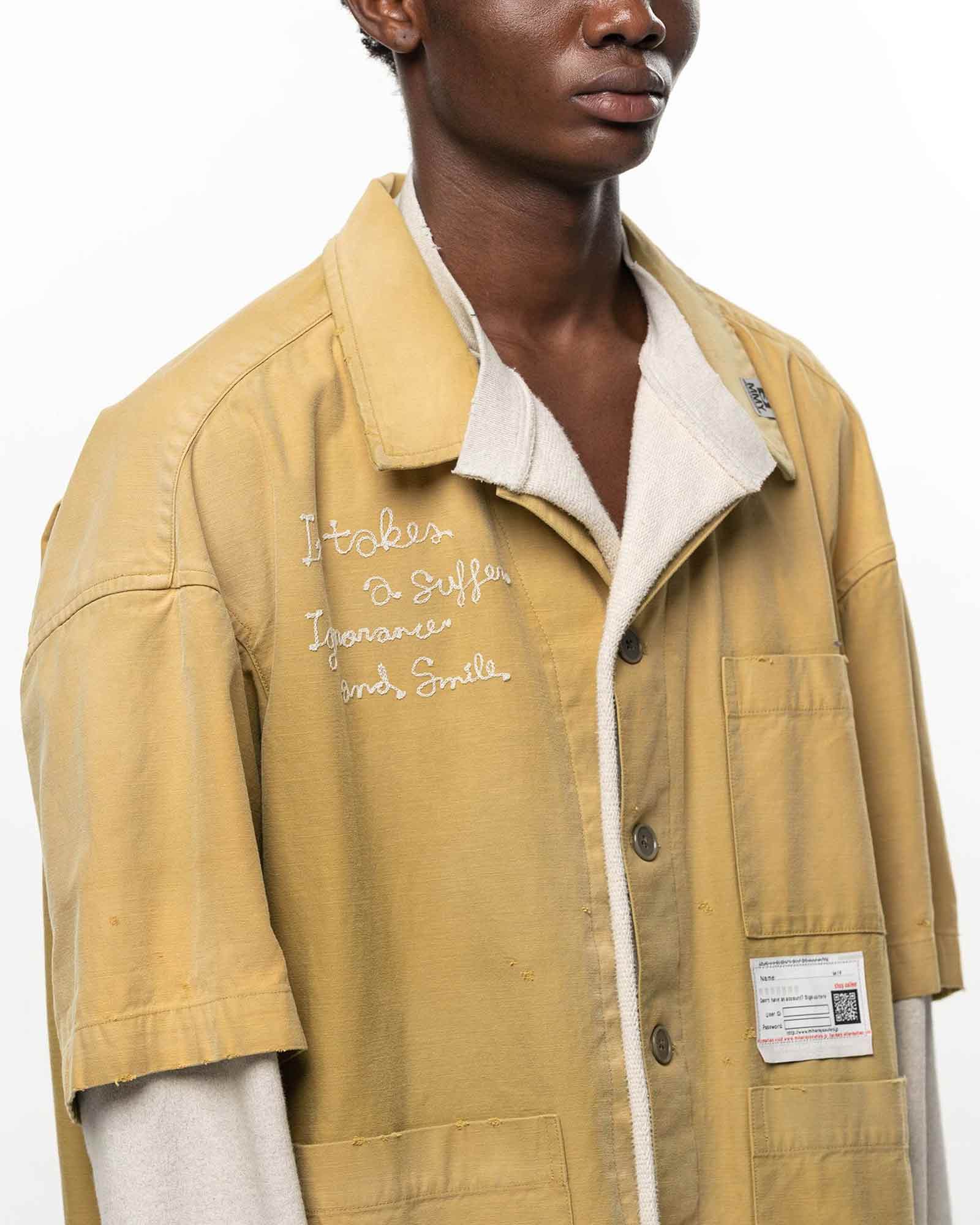 MIHARA YASUHIRO・ミハラヤスヒロ - シャツ LAYERED SWEAT × SHIRT / MUSTARD