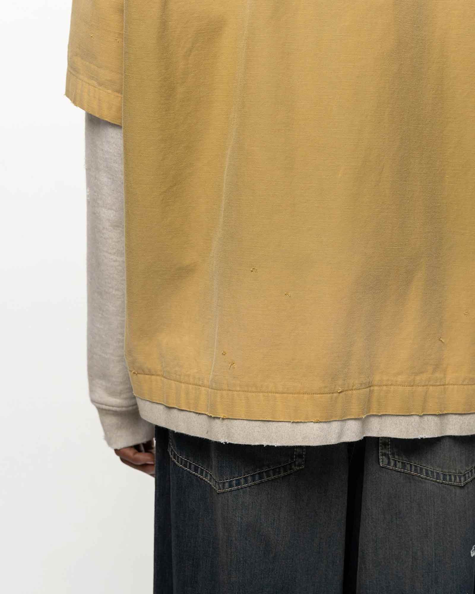 MIHARA YASUHIRO・ミハラヤスヒロ - シャツ LAYERED SWEAT × SHIRT / MUSTARD