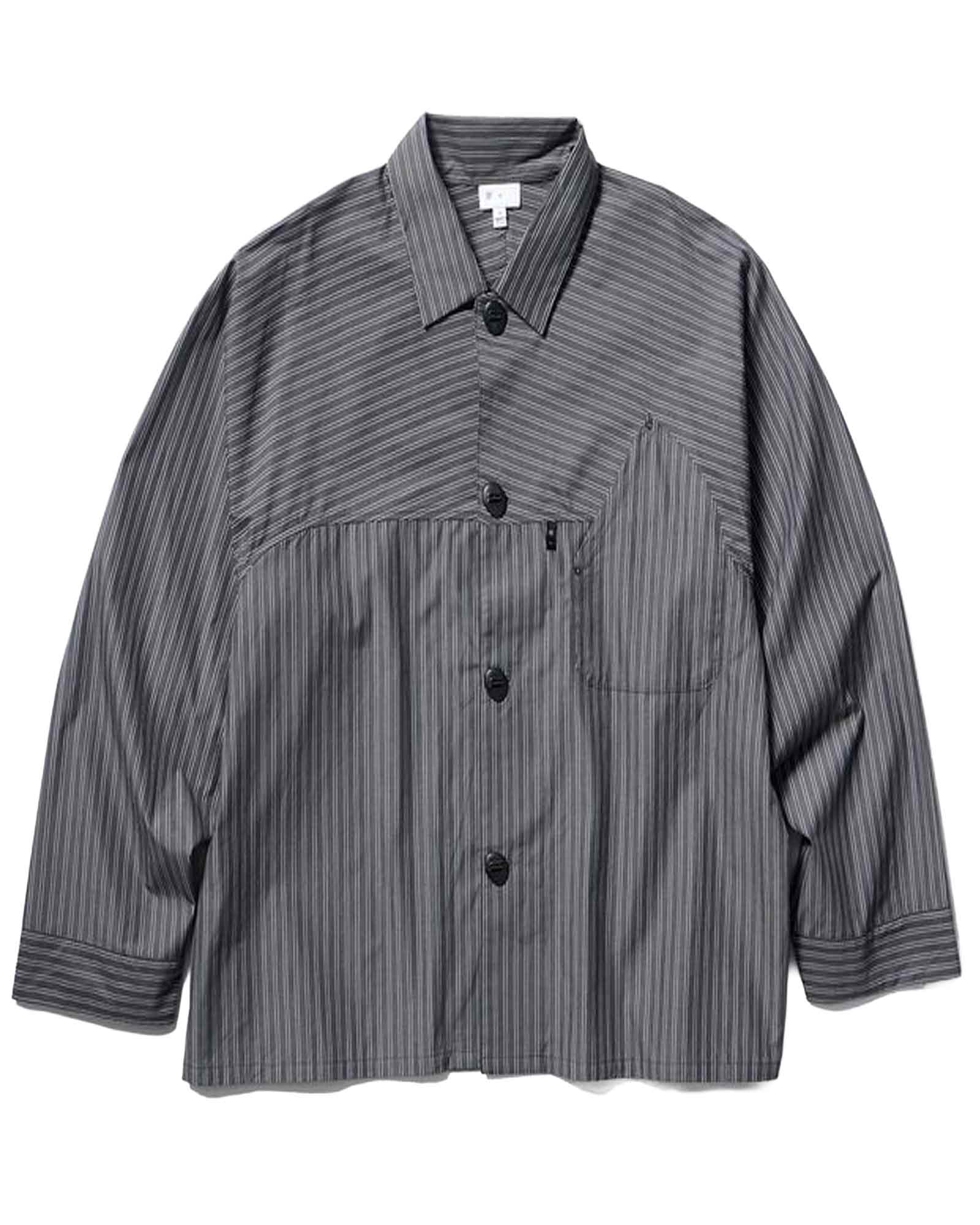 Goldwin 0・ゴールドウイン ゼロ -  REFLECTIVE STRIPED SHIRT / DEEP CHARCOAL