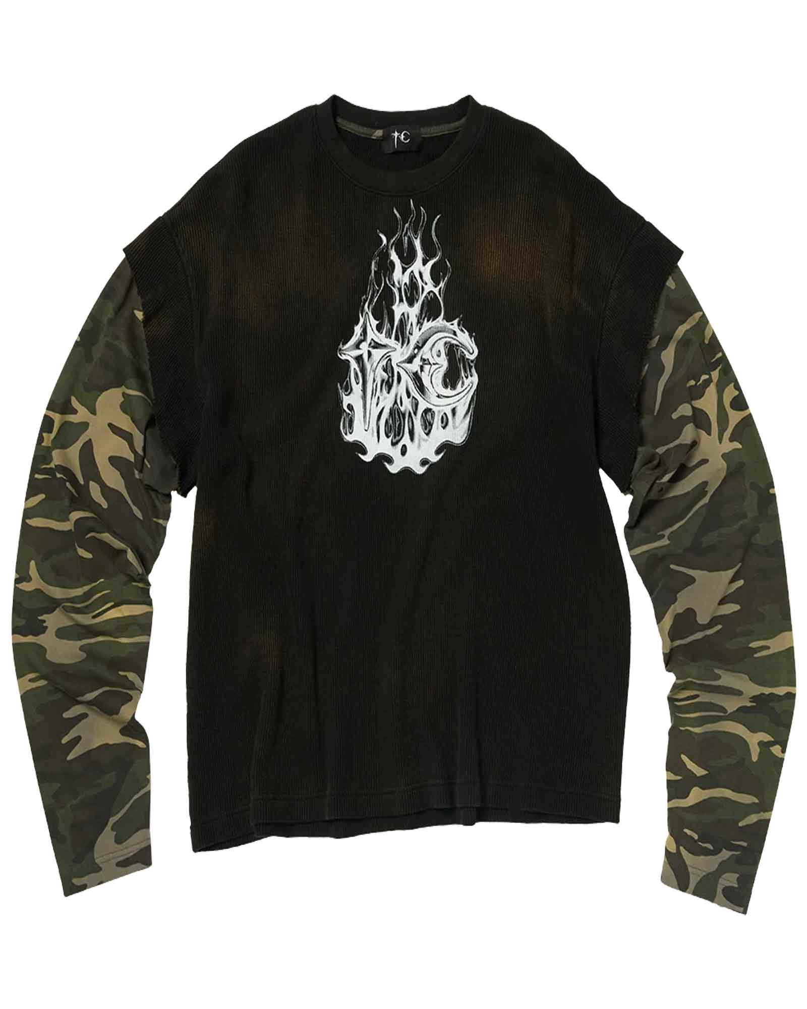 THUG CLUB・サグクラブ - L/S Tシャツ TC HELLFIRE LAYERED T-SHIRT / CAMO/BLACK