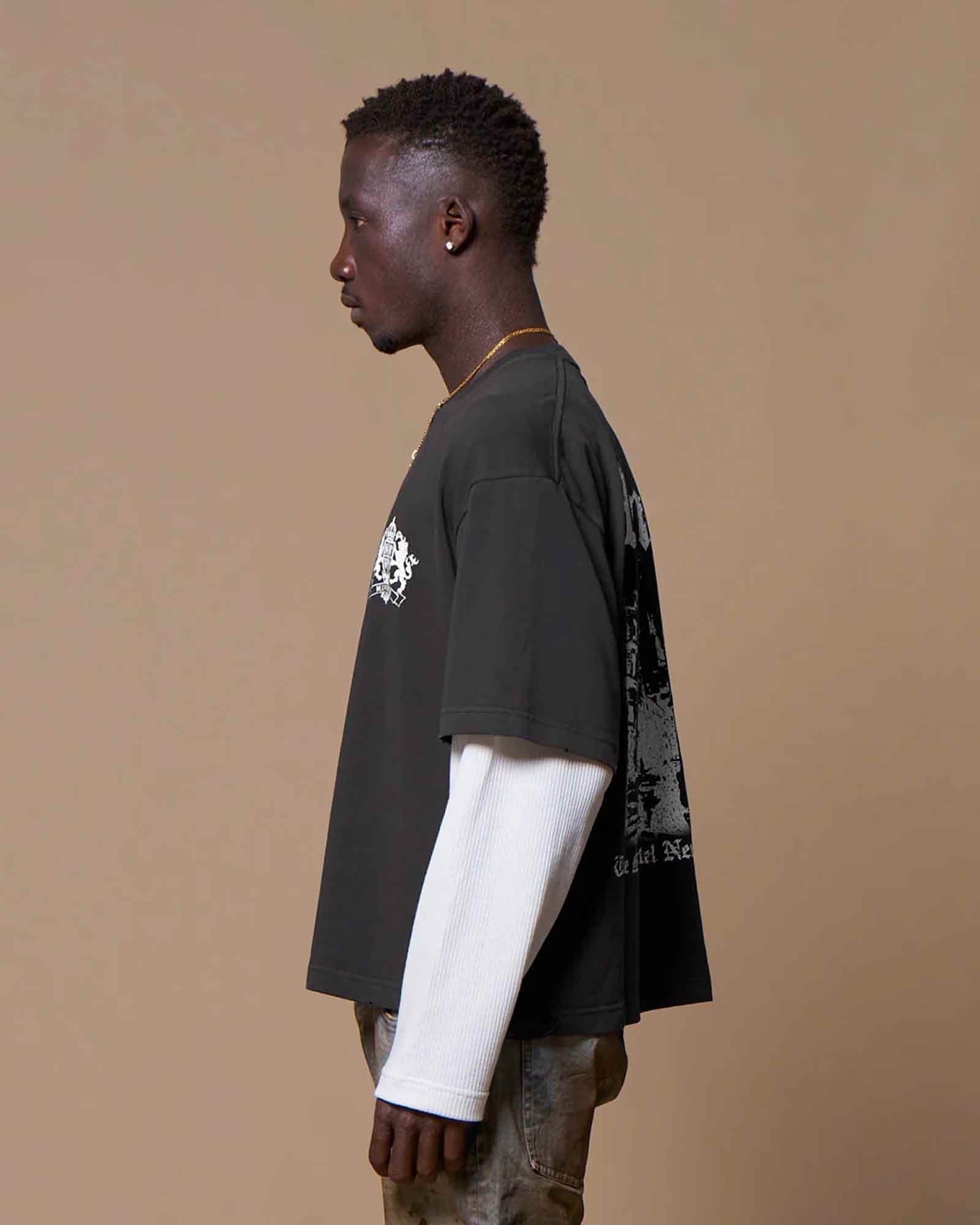 MLVINCE・メルヴィンス - L/S Tシャツ MLV HOTEL LAYERED LS TEE / WASHED BLACK