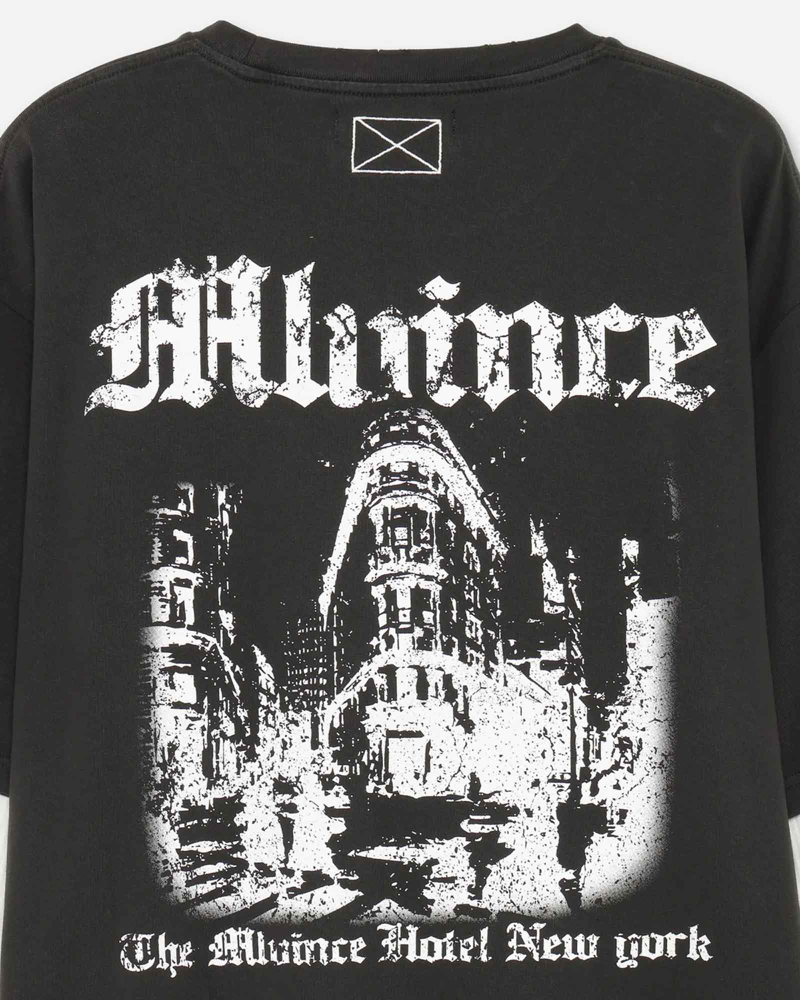 MLVINCE・メルヴィンス - L/S Tシャツ MLV HOTEL LAYERED LS TEE / WASHED BLACK