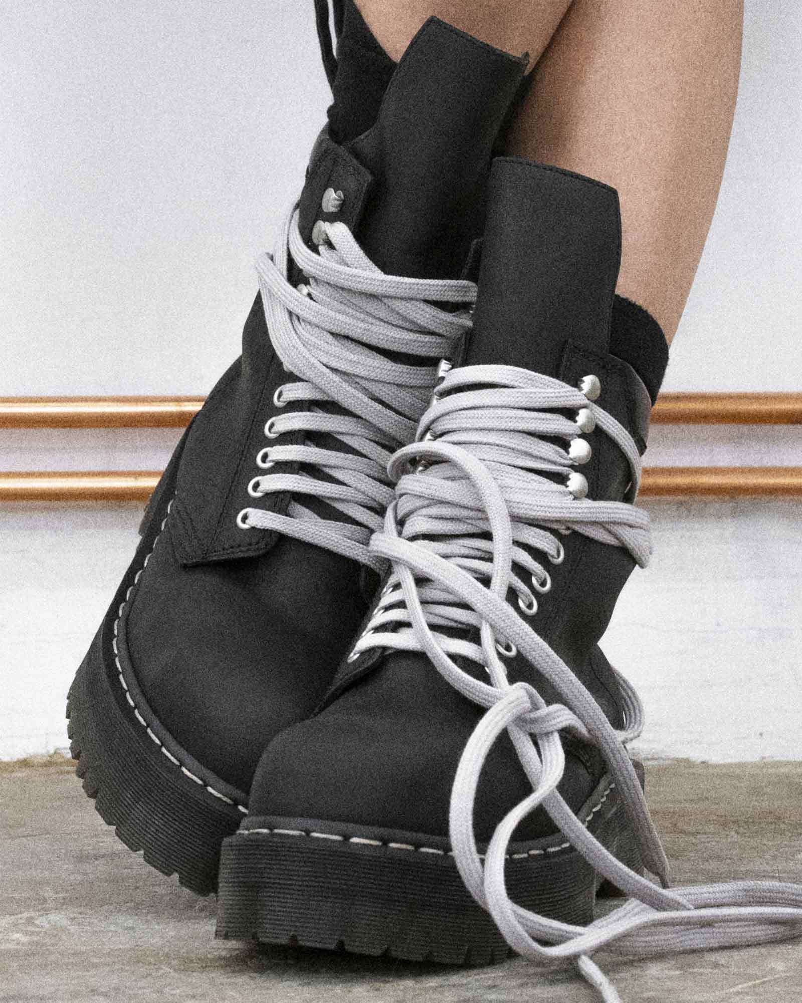 RICK OWENS・rick owens -  QUAD SOLE STEEL TOE BOOT / BLACK