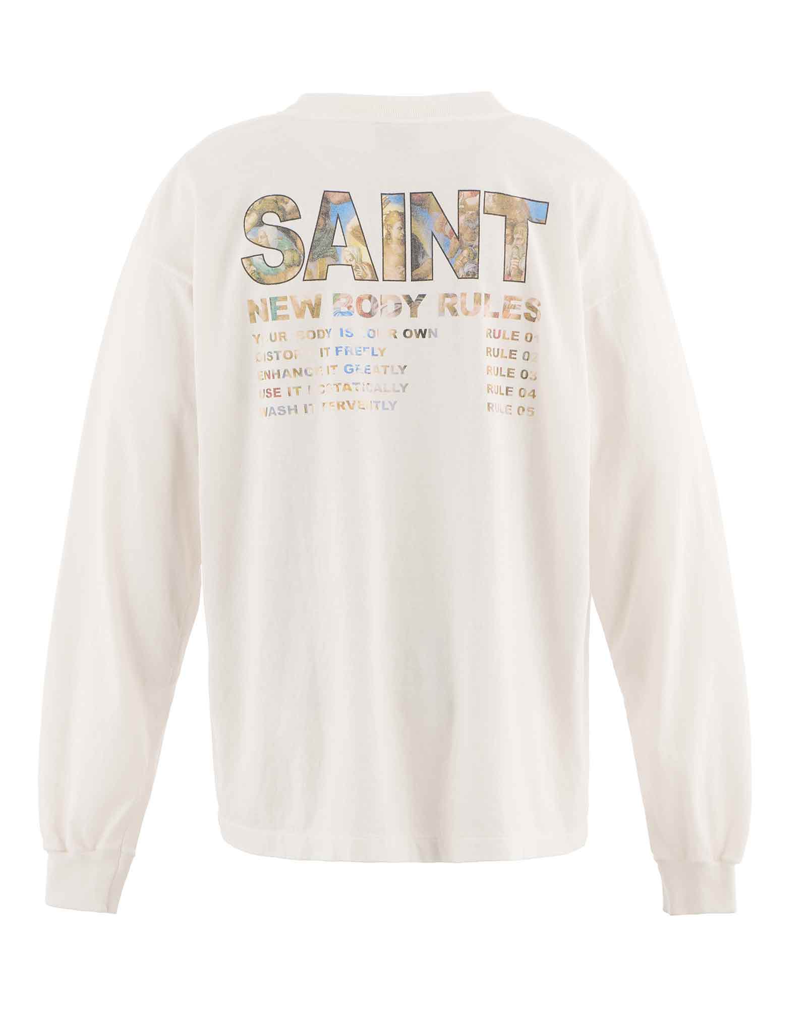 ©SAINT M××××××・saint michael -  LS TEE/NEW BODY RULES / WHITE