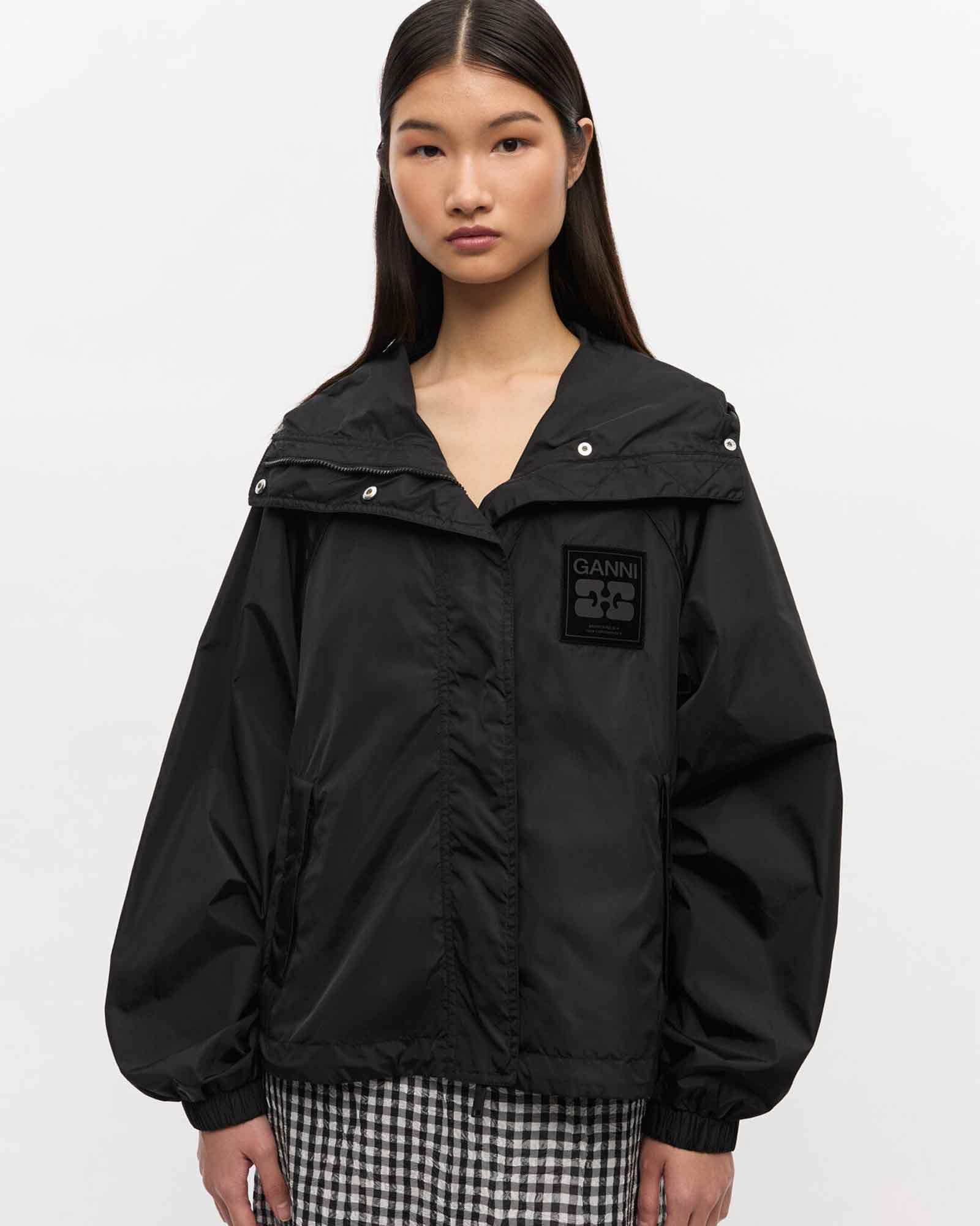 GANNI・Gunny -  FLYWEIGHT NYLON JACKET / BLACK