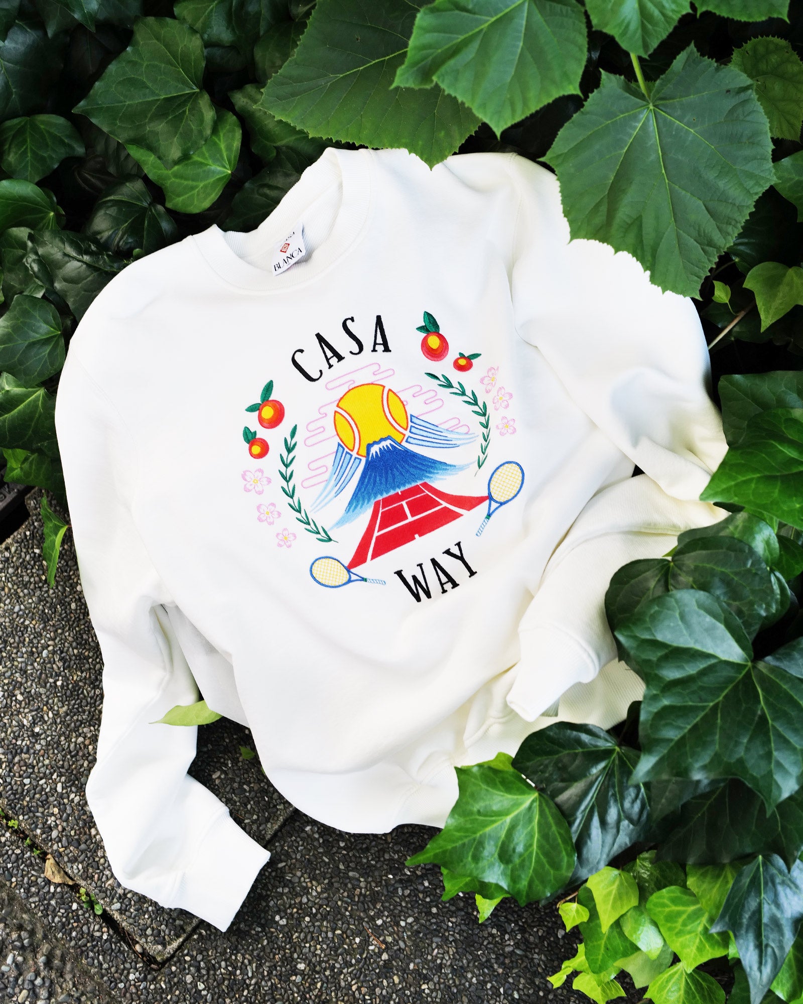 CASABLANCA・カサブランカ - スウェット CASA WAY MOUNTAIN EMBROIDERED SWEATSHIRT / OFF-WHITE