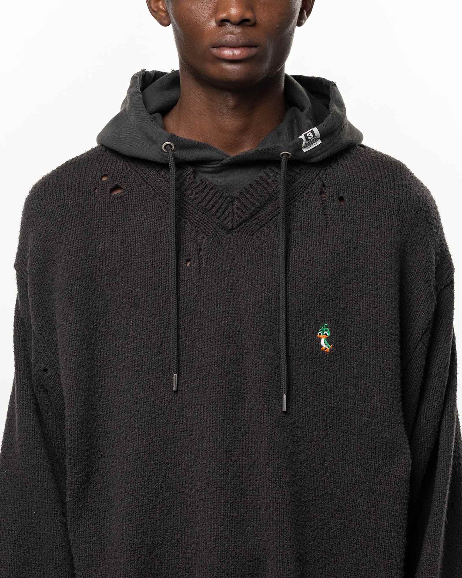 MIHARA YASUHIRO・ミハラヤスヒロ - パーカー・フーディ TRIPLE LAYERED SWEAT HOODIE / BLACK