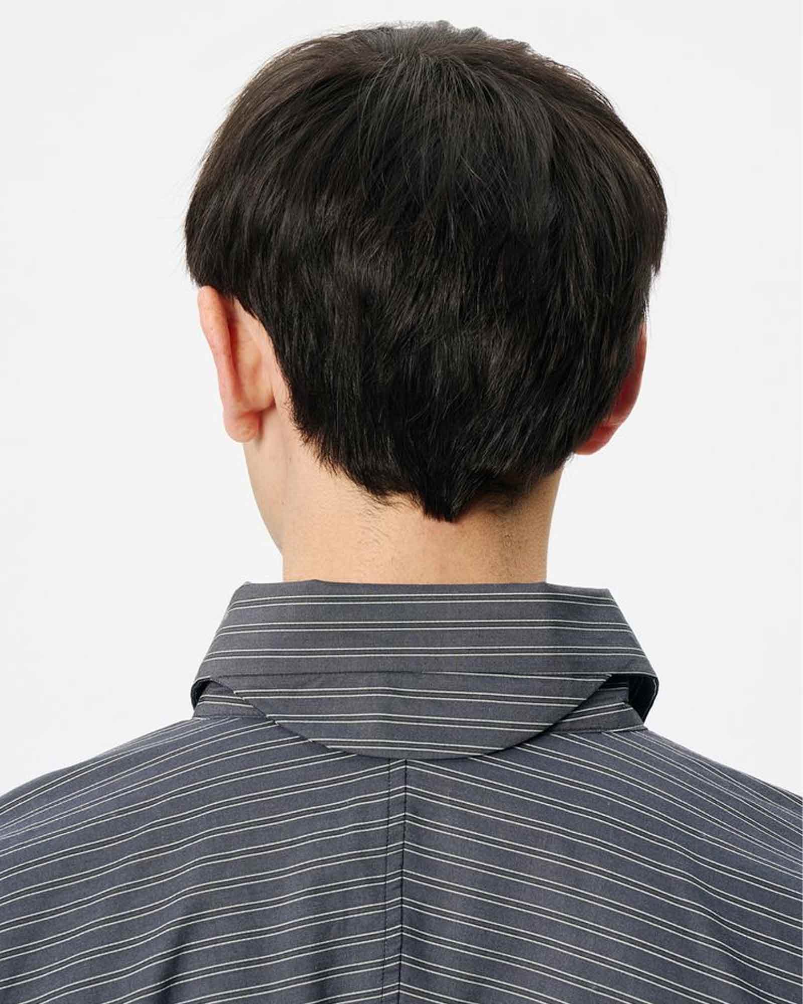Goldwin 0・ゴールドウイン ゼロ - シャツ REFLECTIVE STRIPED SHIRT / DEEP CHARCOAL