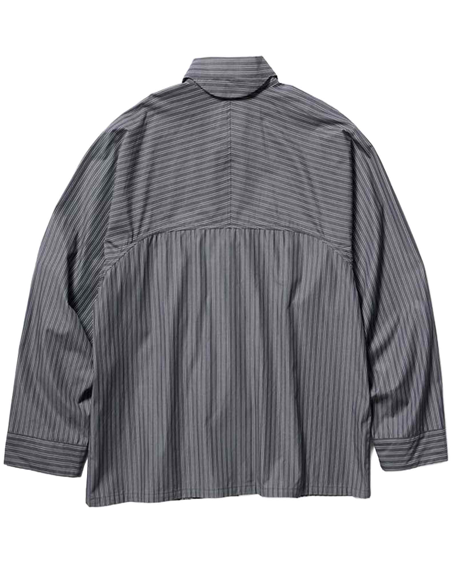 Goldwin 0・ゴールドウイン ゼロ - シャツ REFLECTIVE STRIPED SHIRT / DEEP CHARCOAL