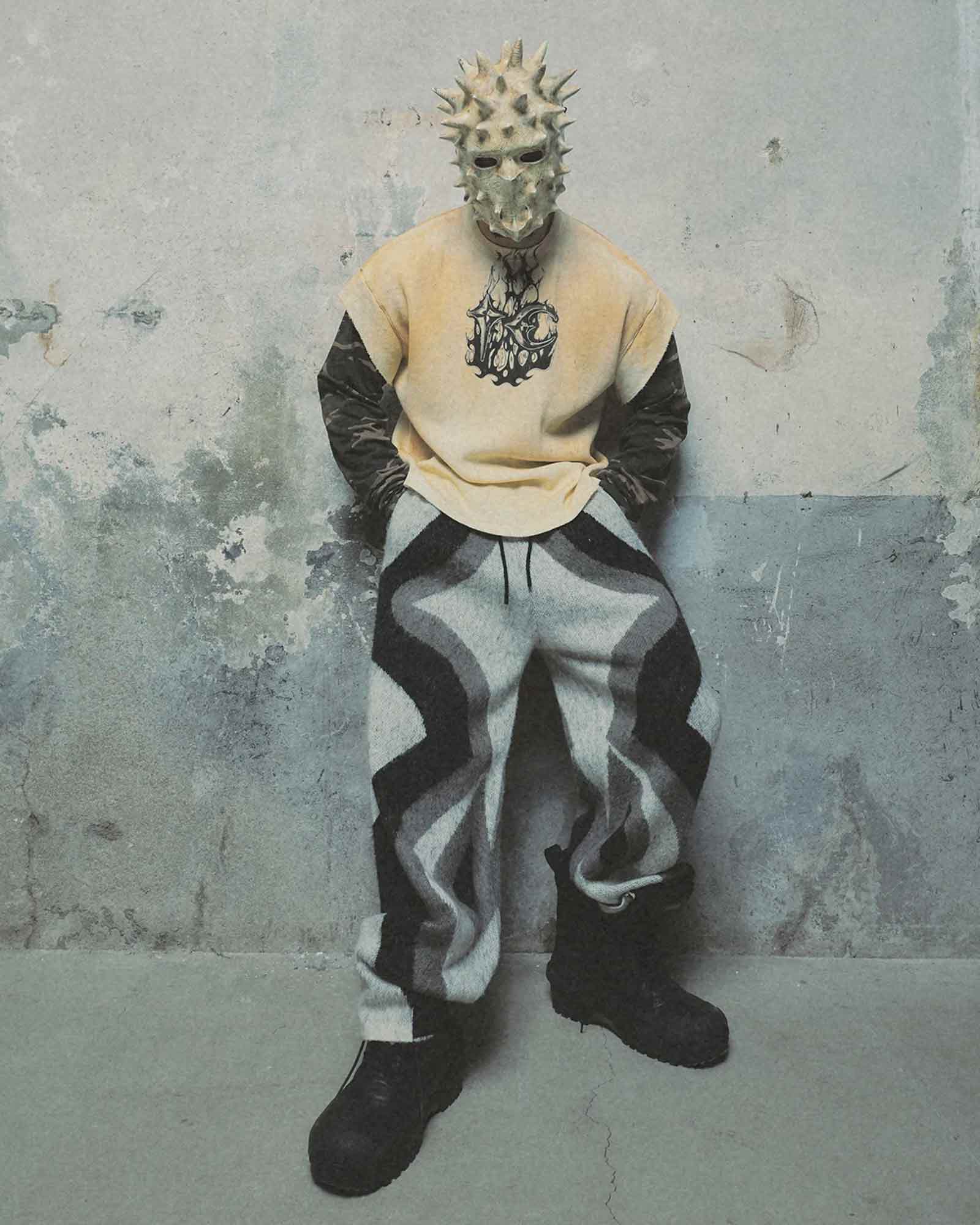THUG CLUB・サグクラブ - L/S Tシャツ TC HELLFIRE LAYERED T-SHIRT / CAMO/WHITE