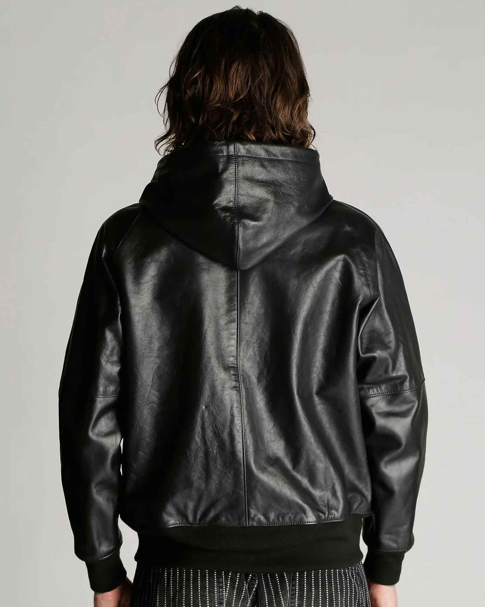 Schott・ショット - レザージャケット LEATHER HOOED JACKET / BLACK