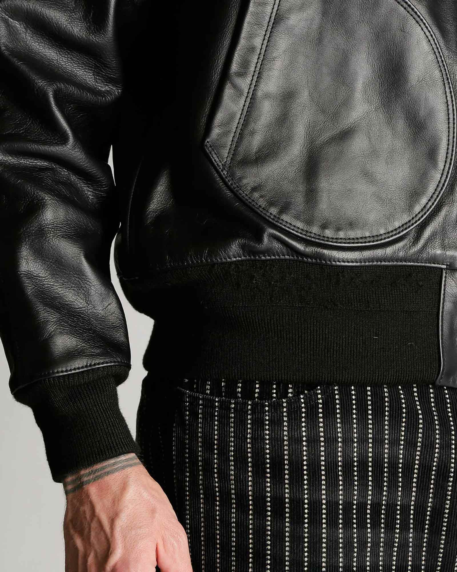 Schott・ショット - レザージャケット LEATHER HOOED JACKET / BLACK