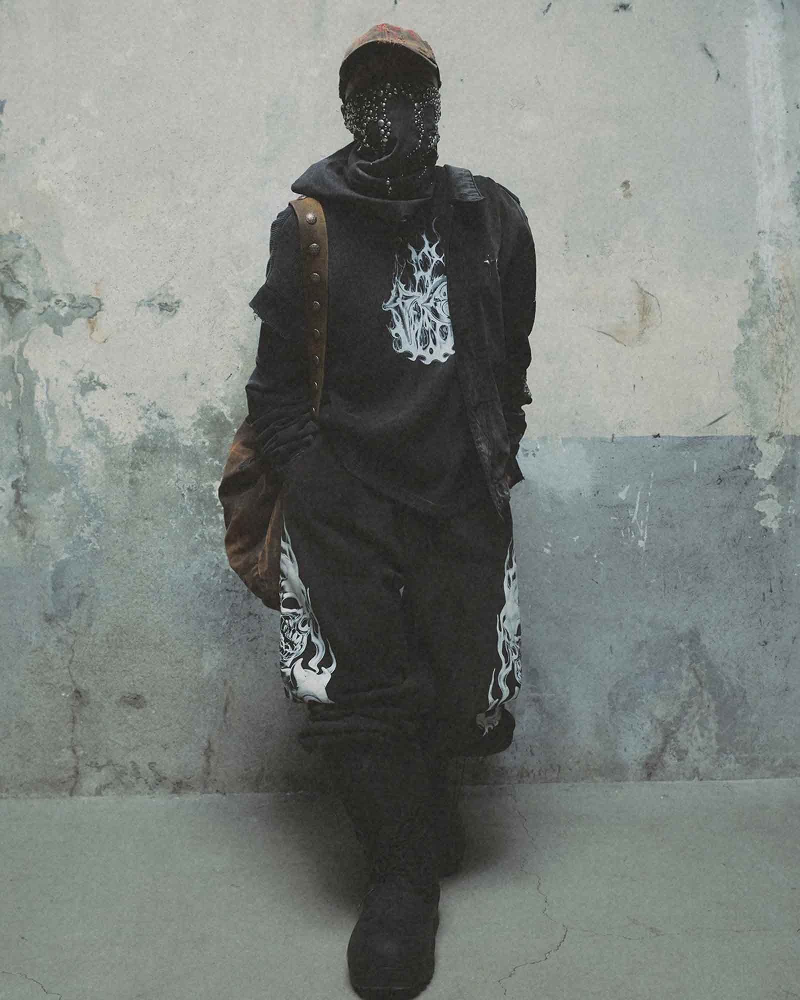 THUG CLUB・サグクラブ - L/S Tシャツ TC HELLFIRE LAYERED T-SHIRT / BLACK/BLACK