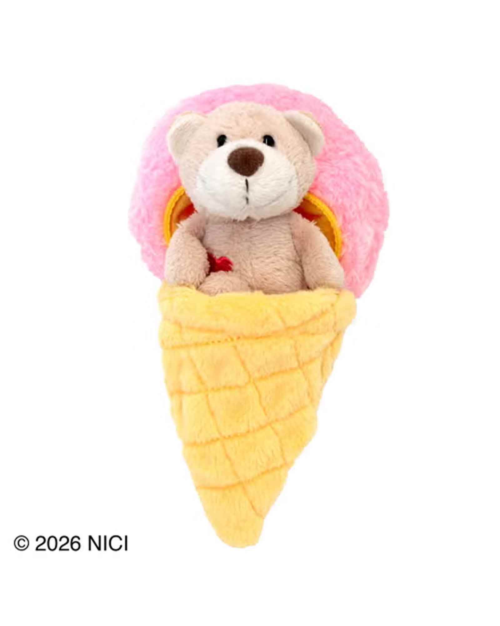 NICI・ニキ - グッズ BB アイスクリームストロベリー＋ラブベア 6cm / MULTI