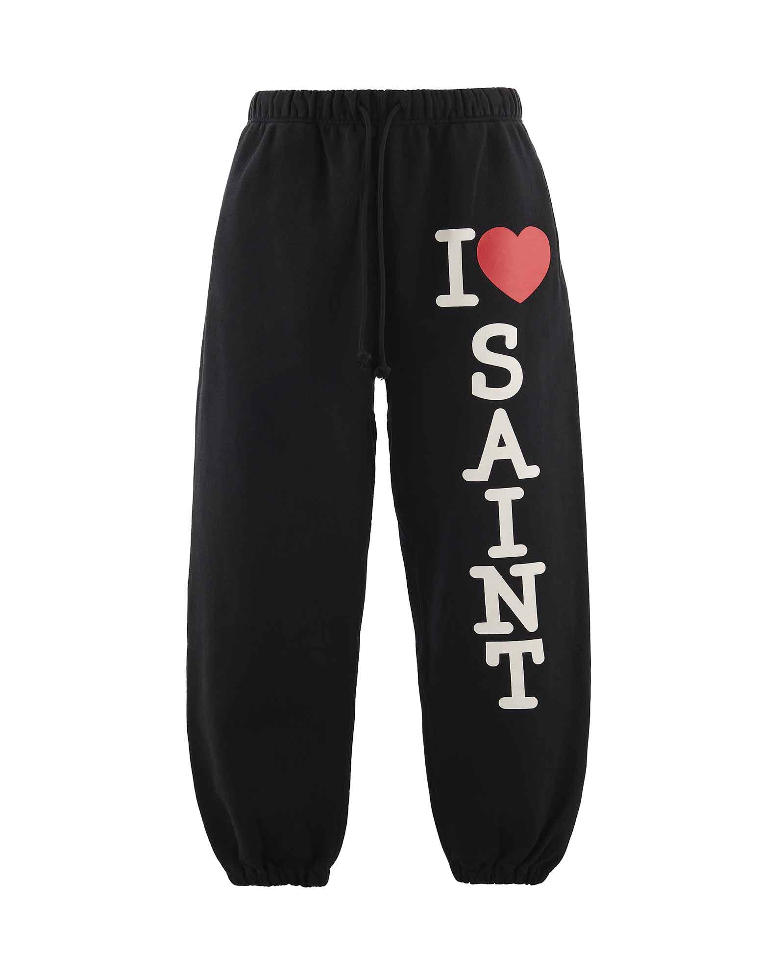 SWEAT PANTS/I LOVE SAINT / BLACK