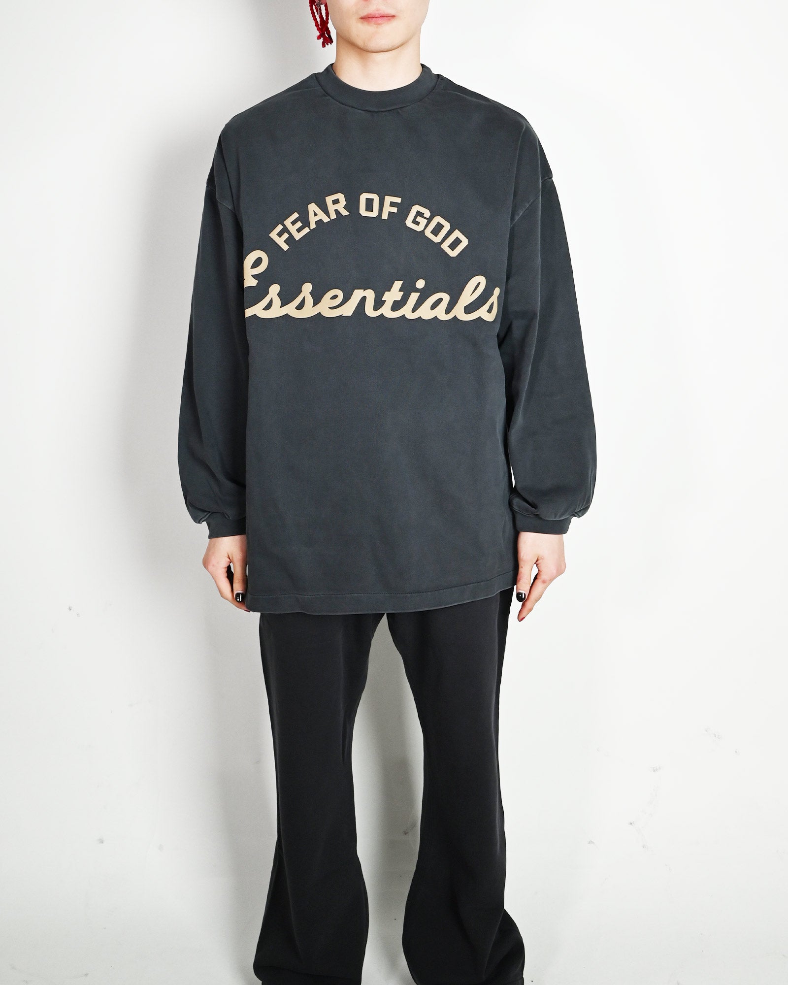 ESSENTIALS・エッセンシャルズ - L/S Tシャツ RAINING 90'S LONG SLEEVE TEE / FADED IRON GREY
