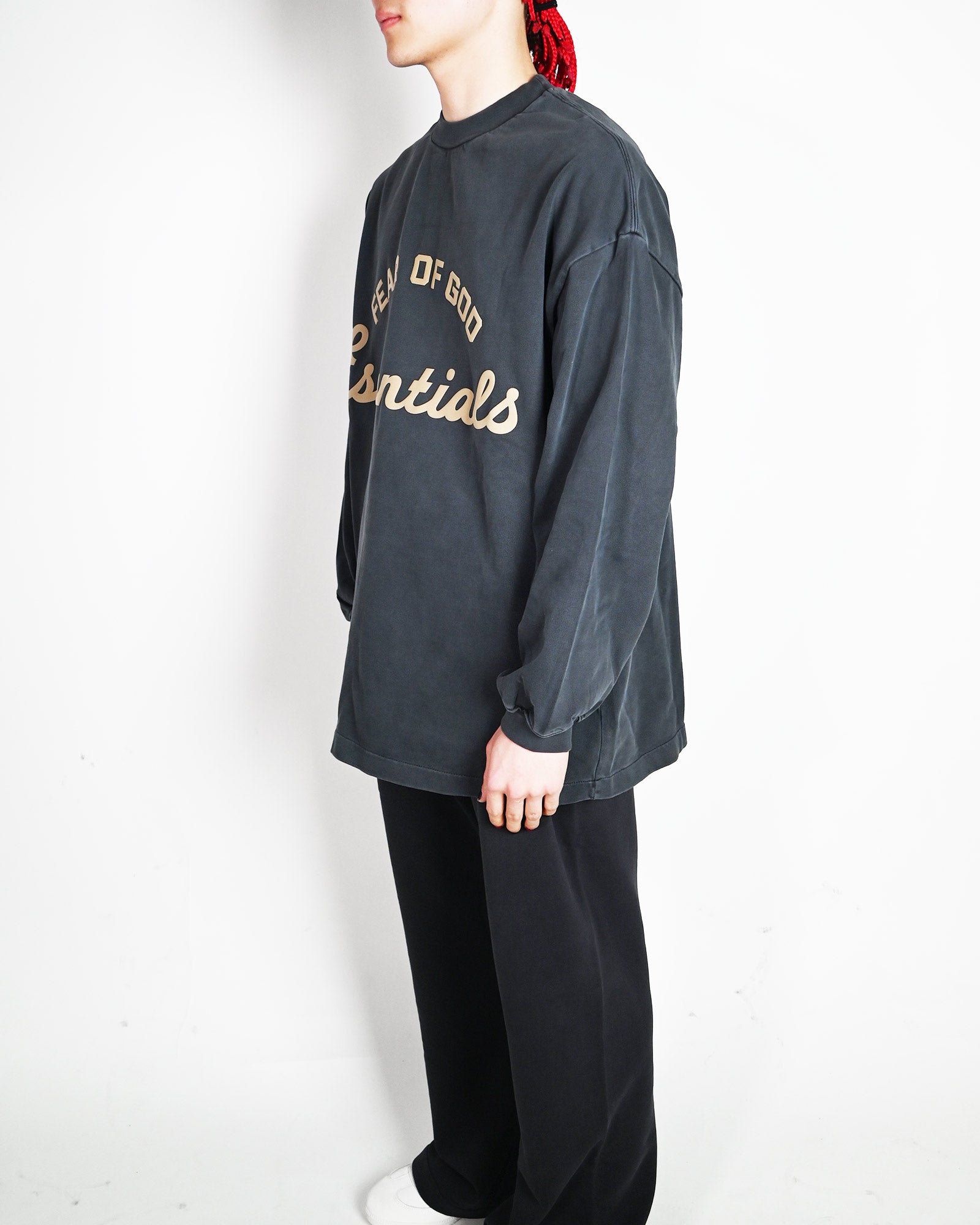 ESSENTIALS・エッセンシャルズ - L/S Tシャツ RAINING 90'S LONG SLEEVE TEE / FADED IRON GREY