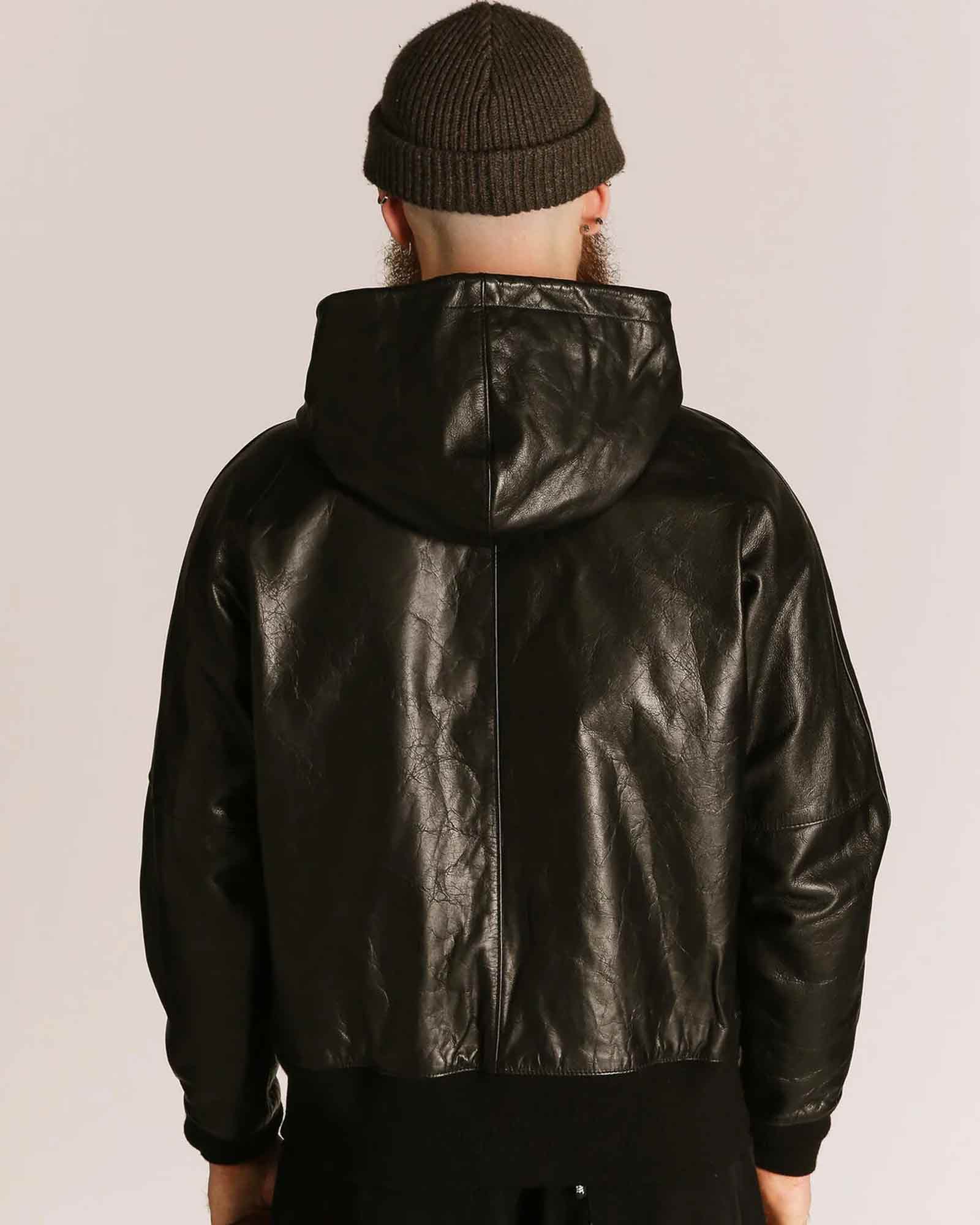 Schott・ショット - レザージャケット LEATHER HOOED JACKET / BLACK