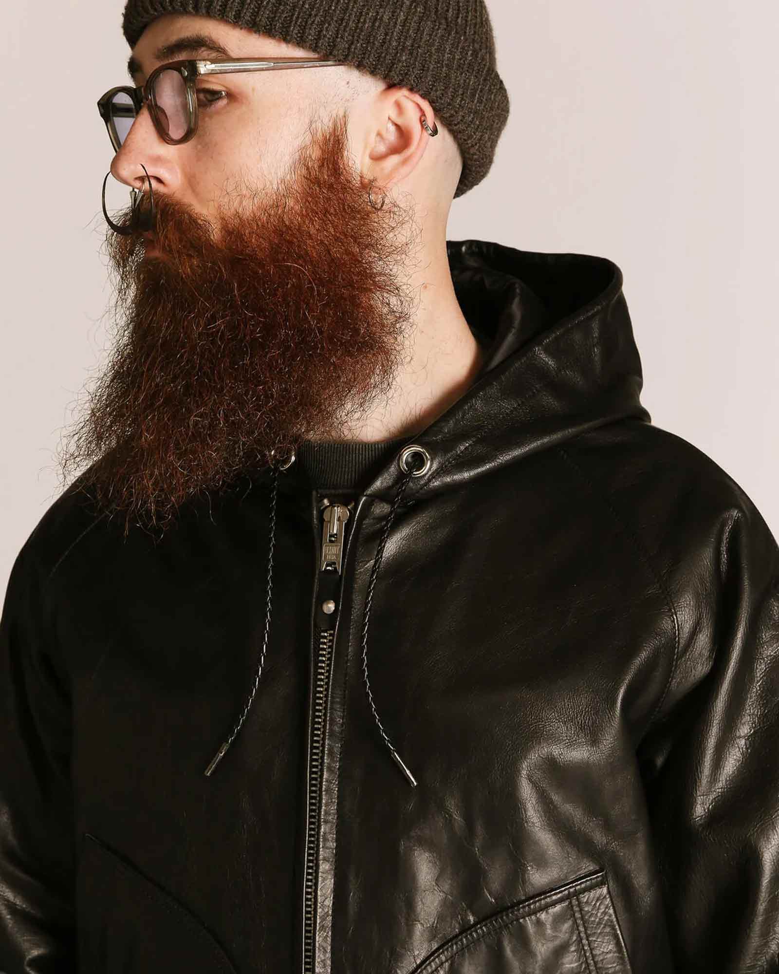 Schott・ショット - レザージャケット LEATHER HOOED JACKET / BLACK