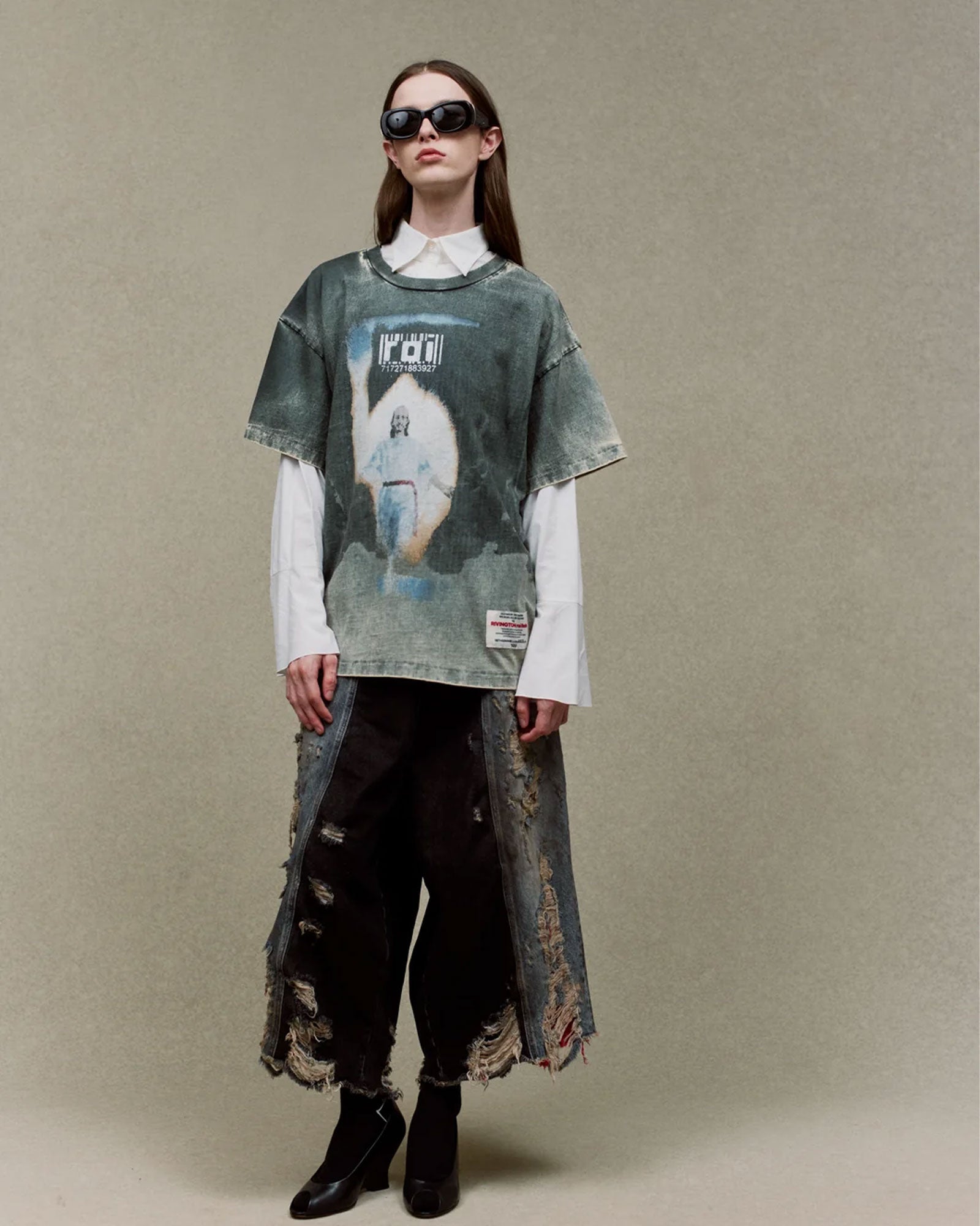 RRR123・リヴィントン ロイ レビス - Tシャツ・カットソー SKU'D APPARITION TYLER TEE / BLACK