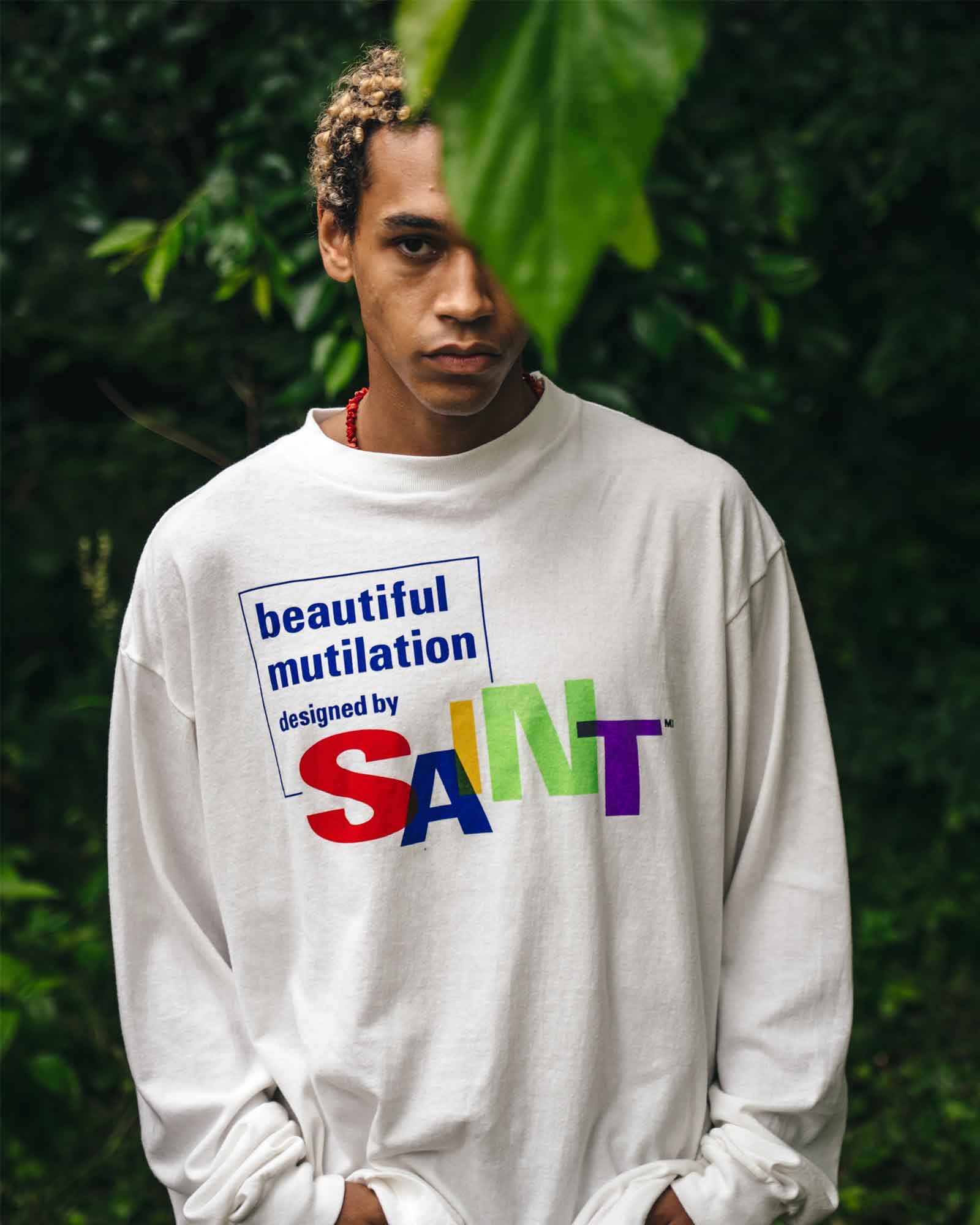 ©SAINT M××××××・saint michael -  LS TEE/BEAUTIFUL SAINT / WHITE