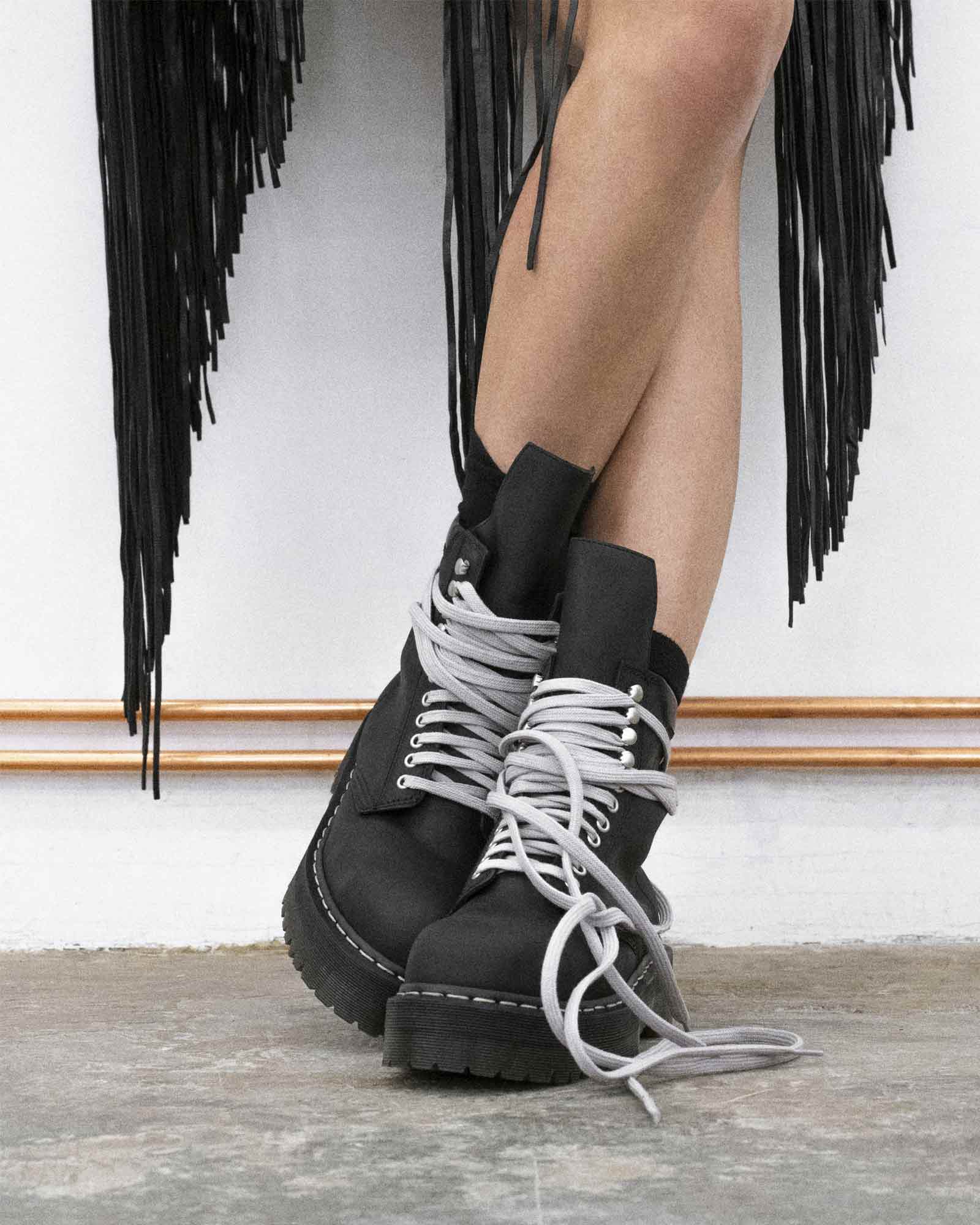 RICK OWENS・rick owens -  QUAD SOLE STEEL TOE BOOT / BLACK