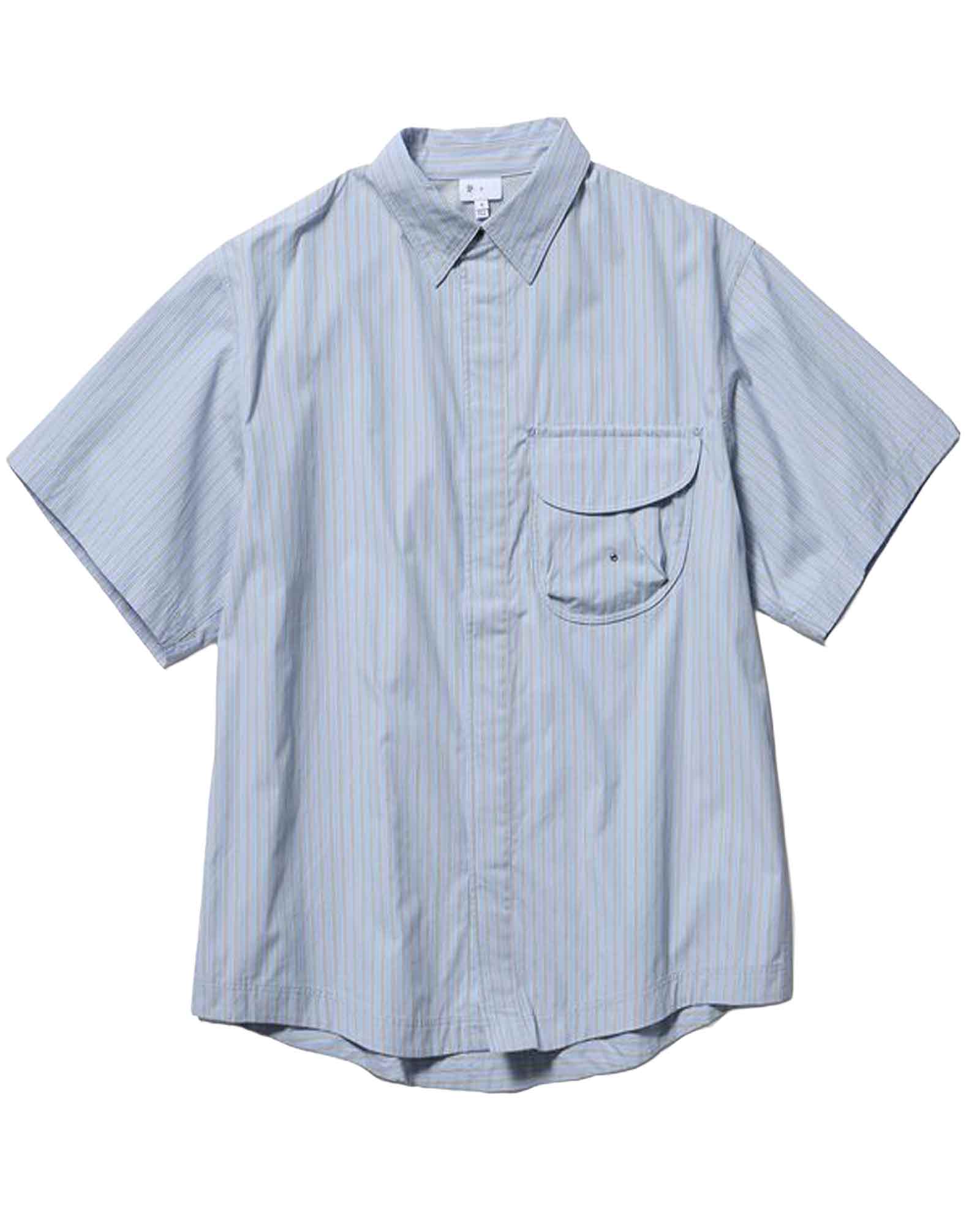 Goldwin 0・ゴールドウイン ゼロ -  STRIPED CAMP S/S SHIRT / CHILL SAXE