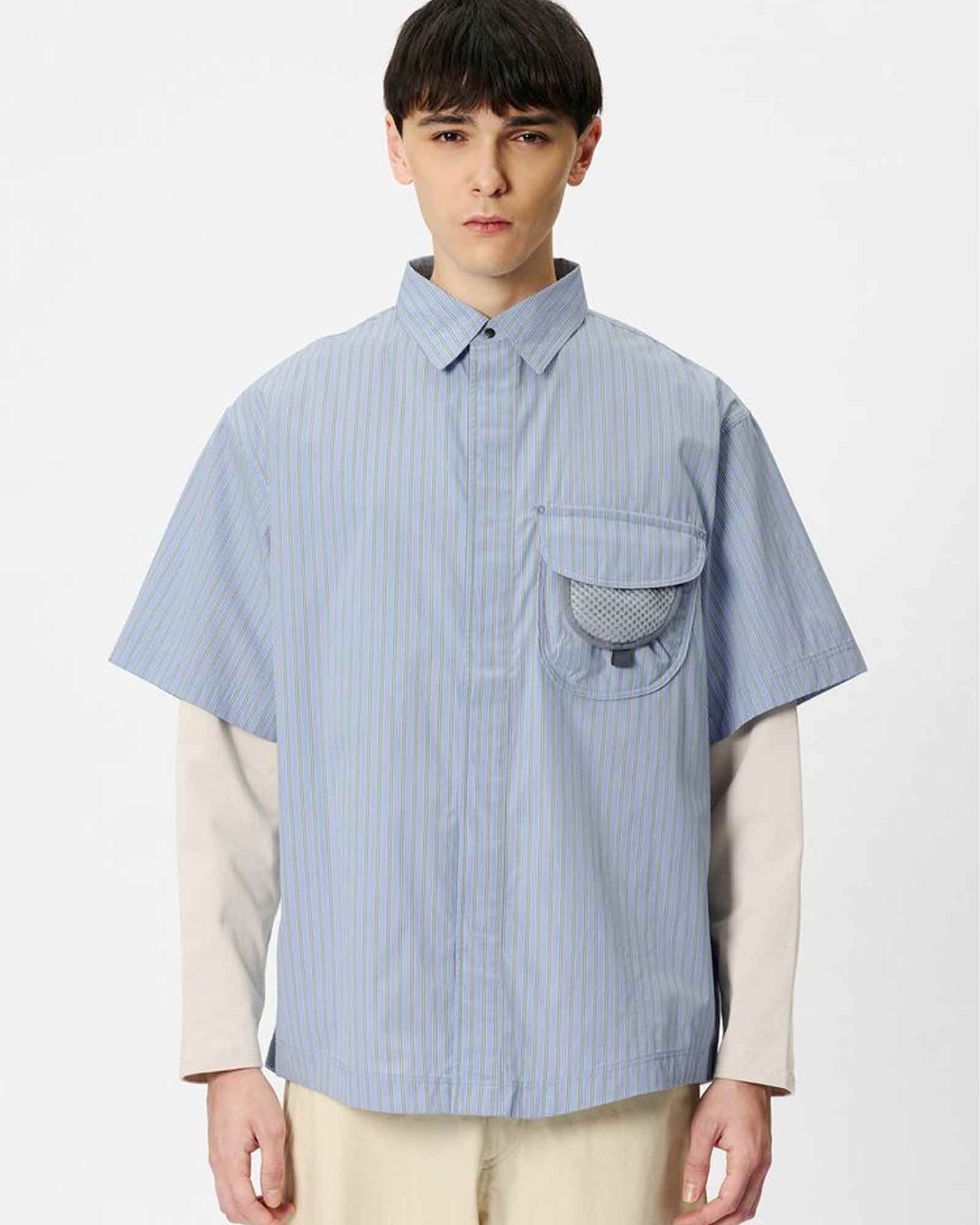 Gold Win (ゴールドウィン) SS26 STRIPED CAMP S/S SHIRT / DEEP
