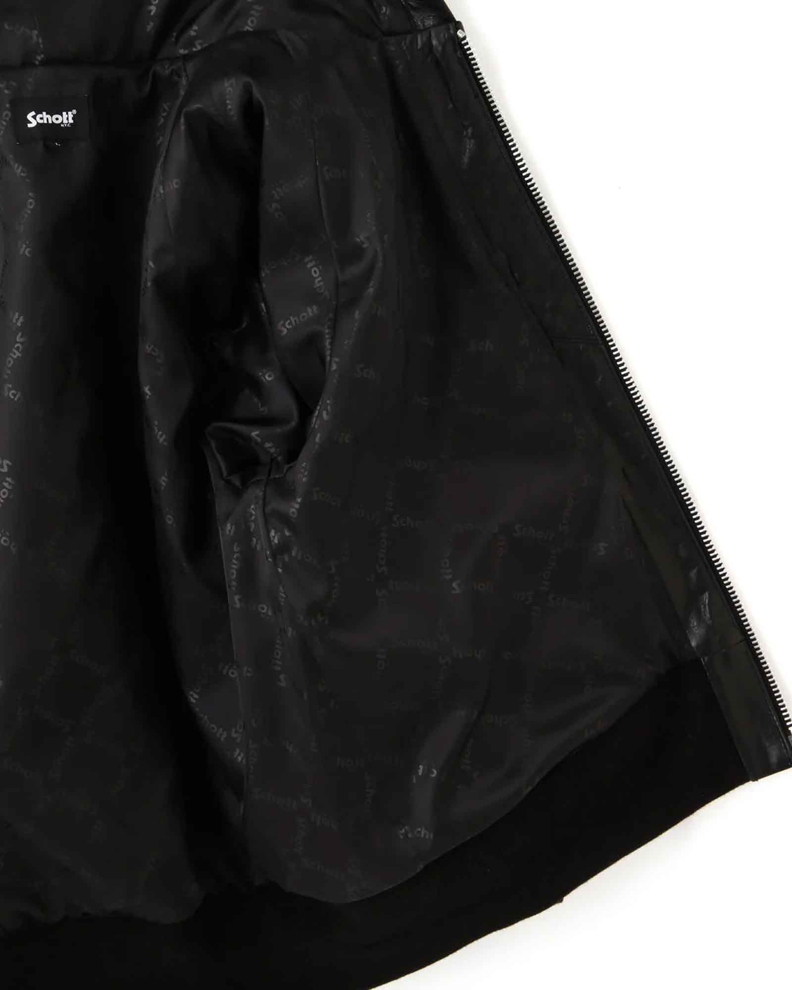 Schott・ショット - レザージャケット LEATHER HOOED JACKET / BLACK