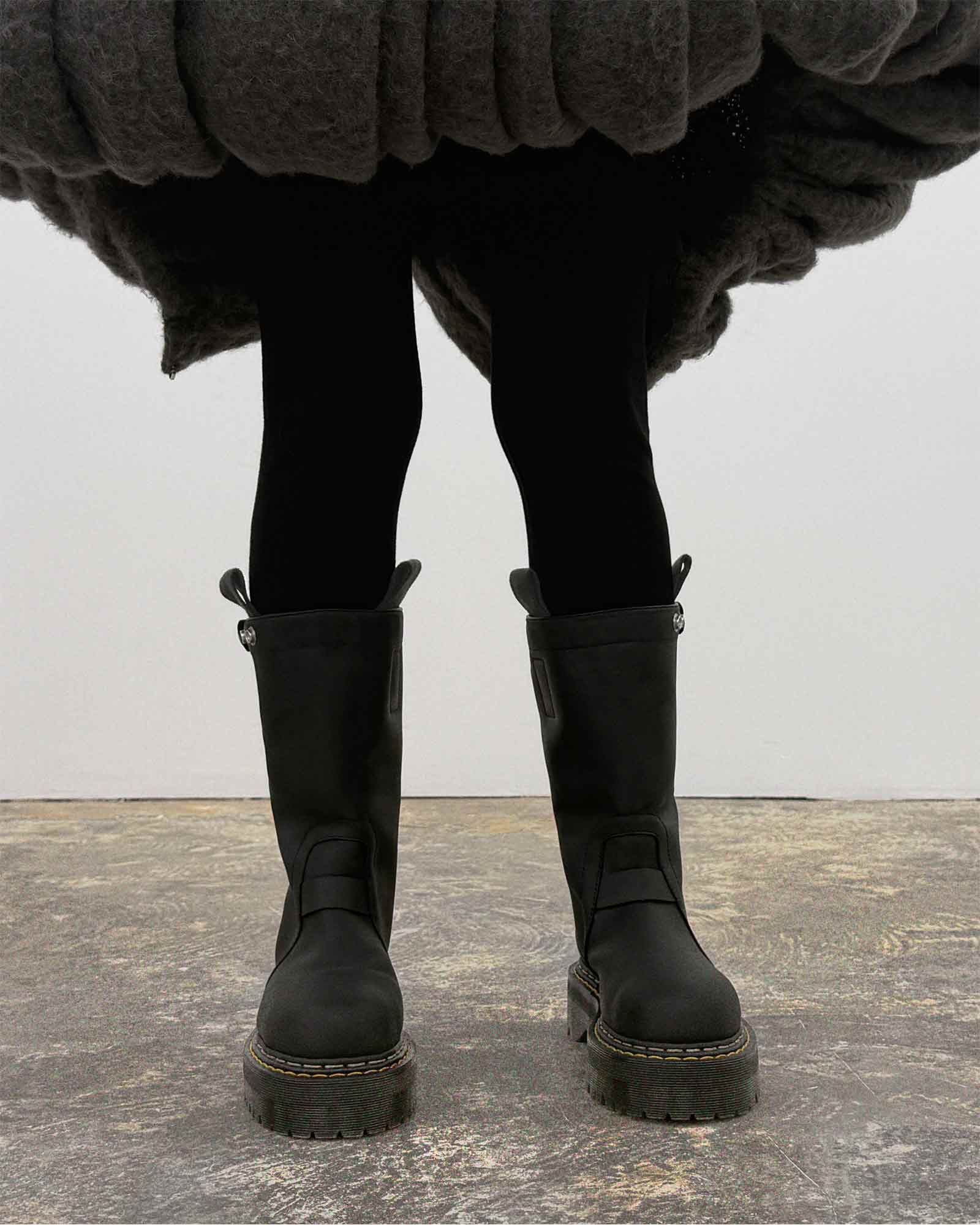 RICK OWENS・rick owens -  QUAD SOLE PULL ON BOOT / BLACK