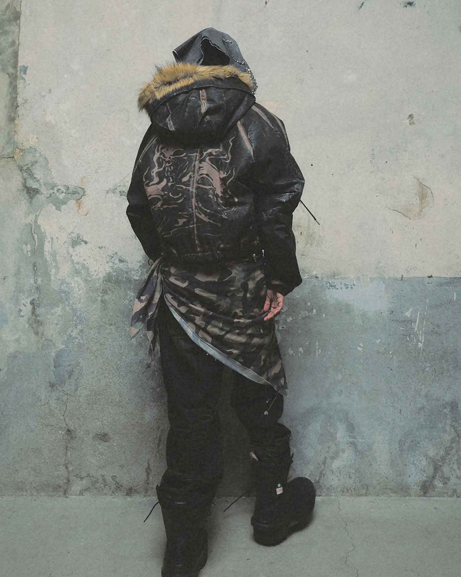 THUG CLUB・サグクラブ - デニムパンツ SKULL STITCH RIPPED DENIM PANTS / BLACK