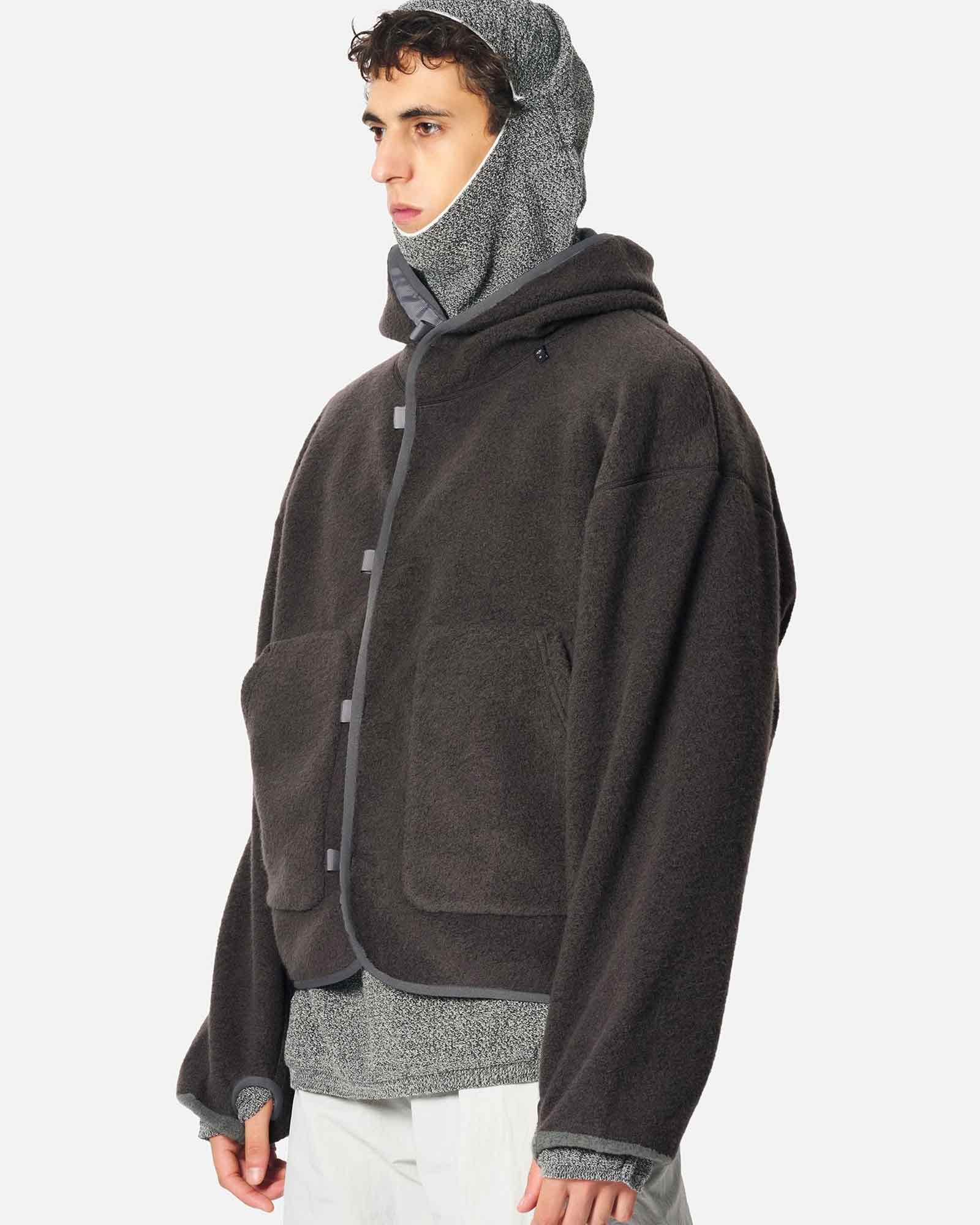 Goldwin 0・ゴールドウイン ゼロ - パーカー・フーディ WOOL FLEECE HOODIE / DARK LAVA