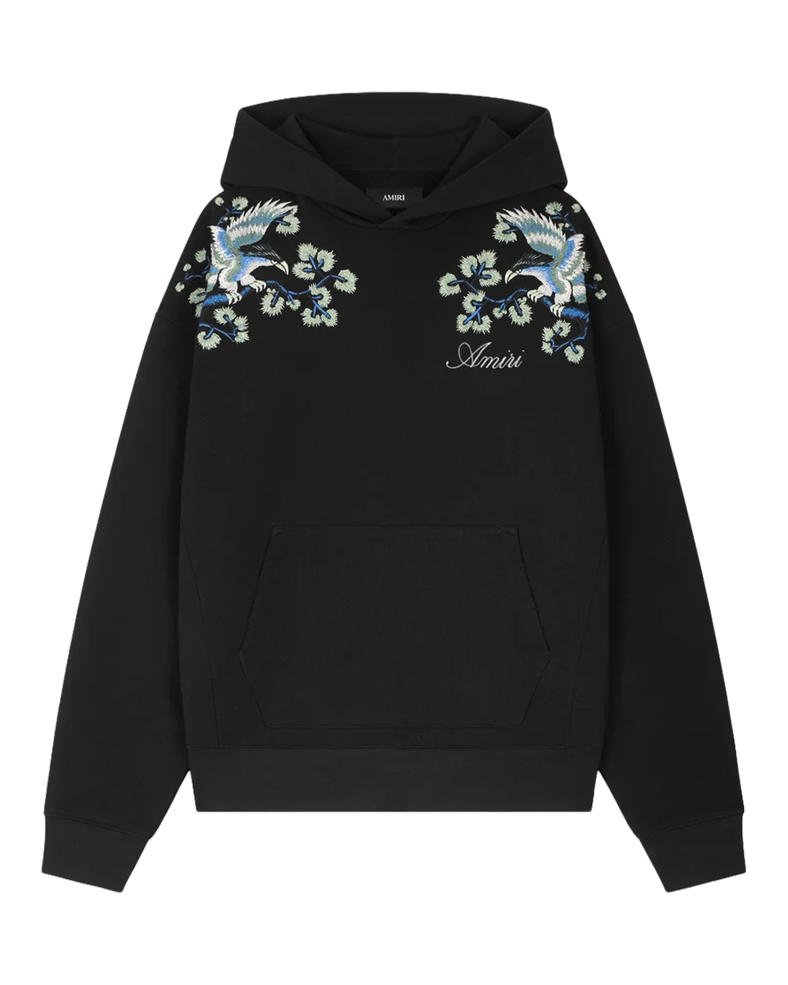 FLORAL EMBROIDERED HOODIE 
/ BLACK